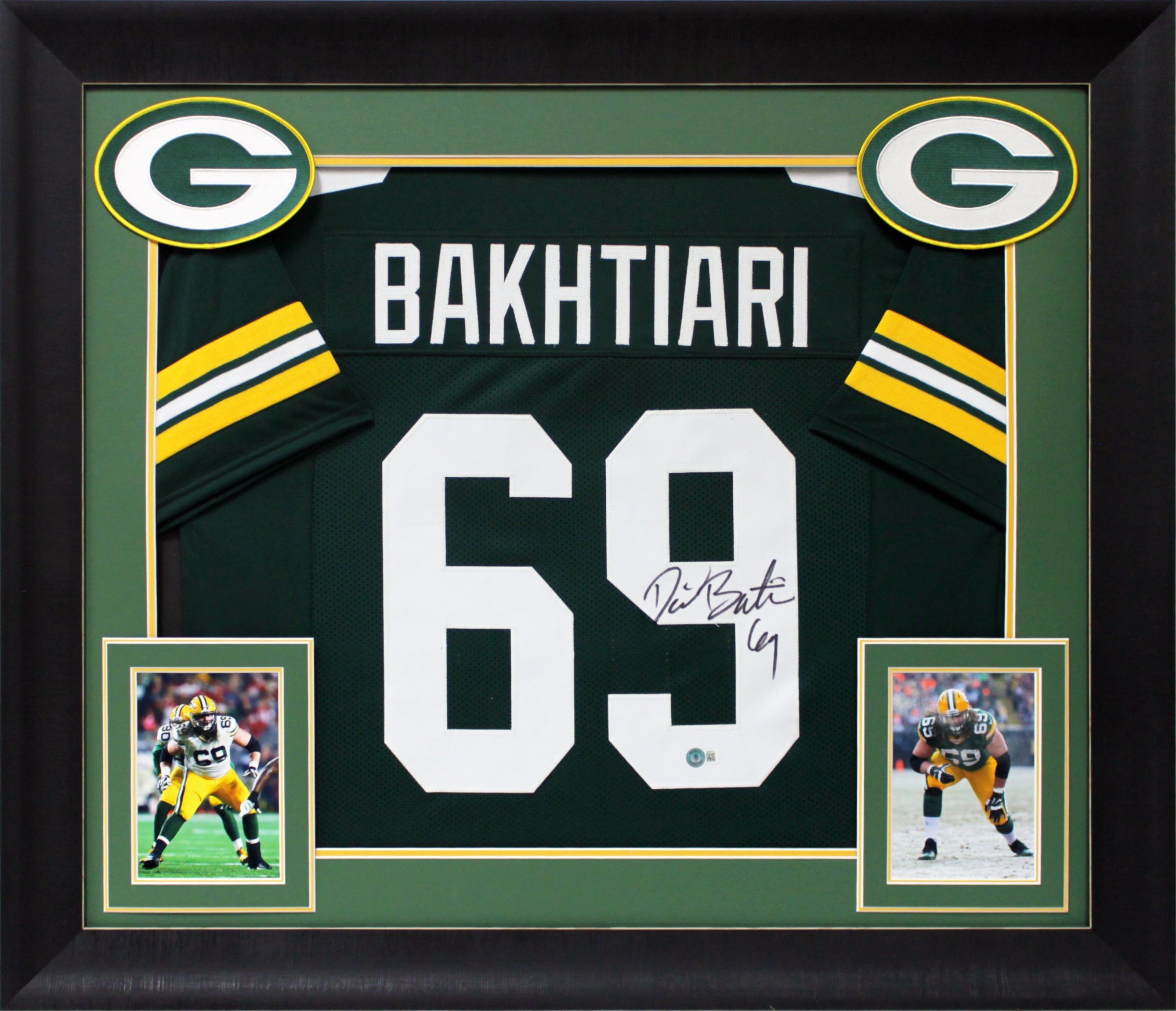 David Bakhtiari Authentic Signed Green Pro Style Framed Jersey BAS