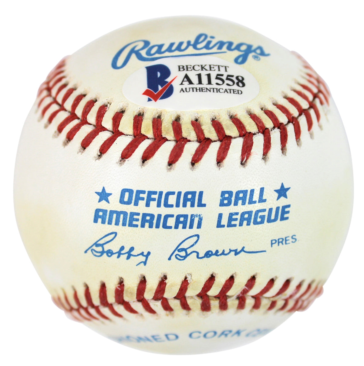 Yankees Mickey Mantle Authentic Signed Bobby Brown Oal Baseball BAS #A11558