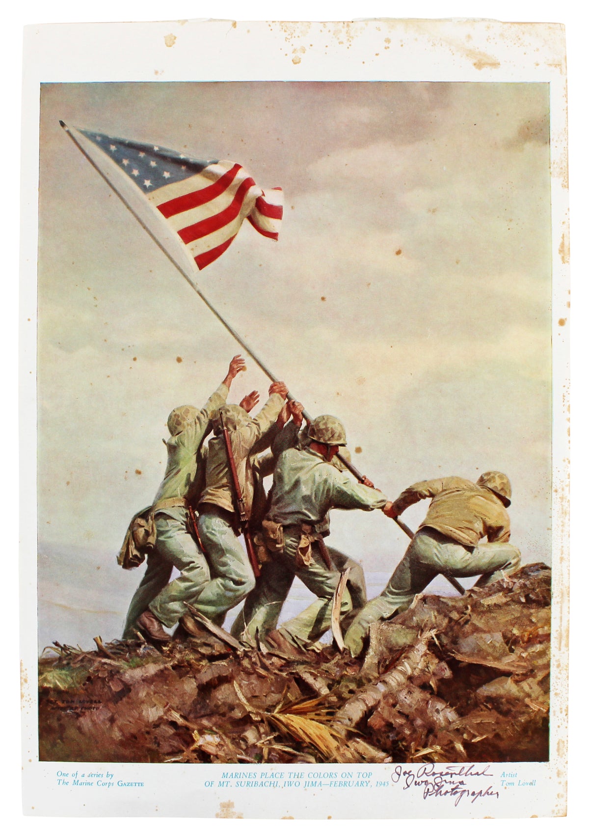 Joe Rosenthal Iwo Jima Photographer Authentic Signed 11x15.5 Photo BAS #AB76503