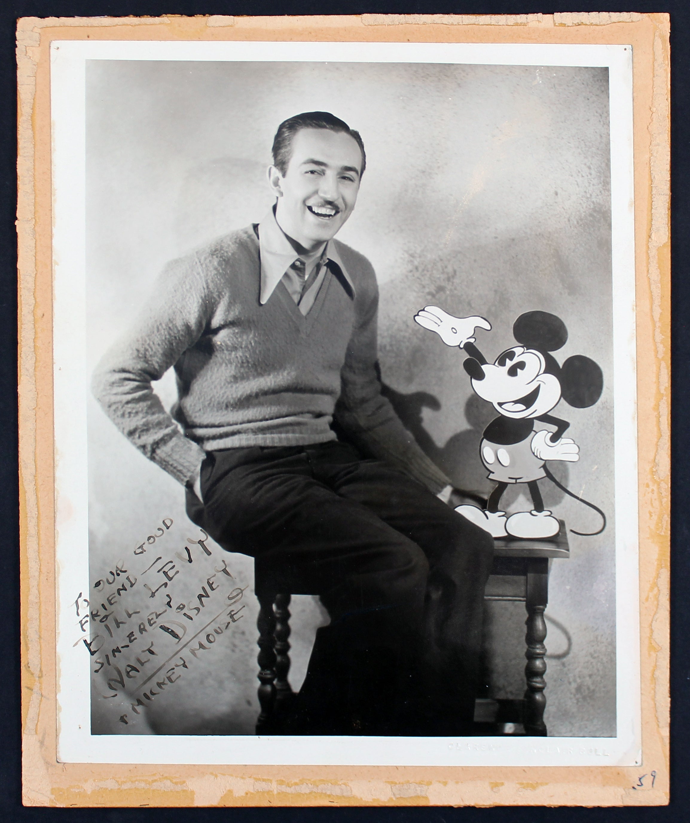 Walt Disney "Mickey Mouse" Authentic Signed 8x10 Mounted Photo JSA #XX10972