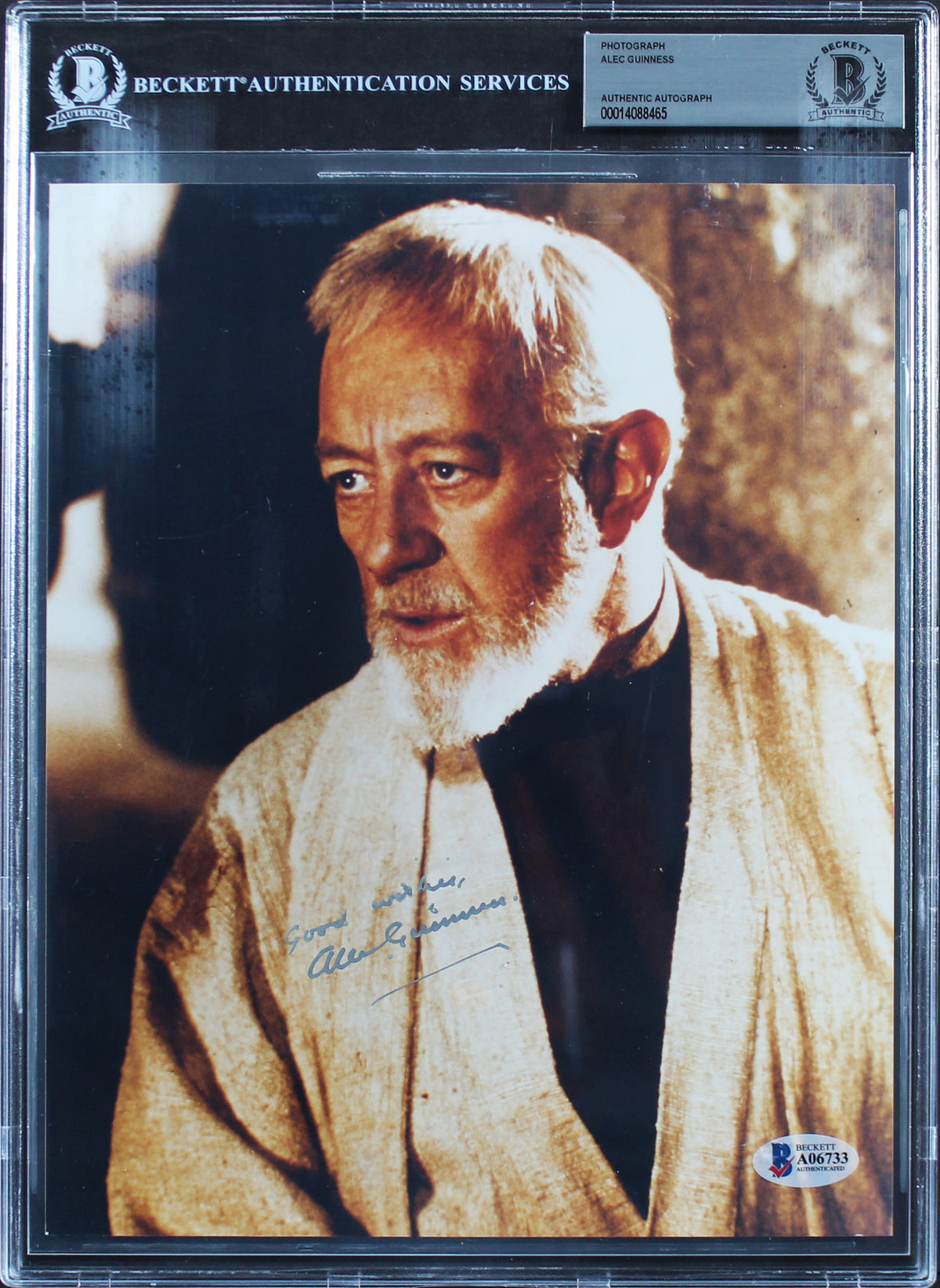 Alec Guinness Star Wars A New Hope Authentic Signed 8x10 Photo BAS Slabbed