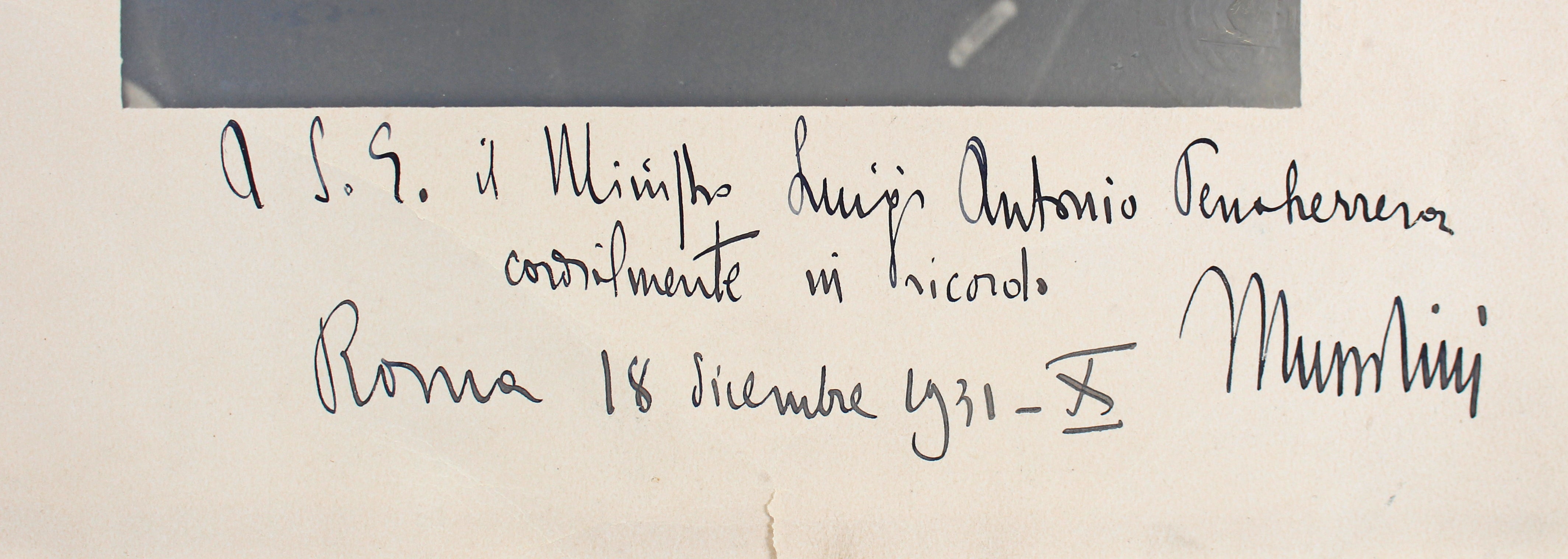 Benito Mussolini "Rome December 18, 1931 - X" Signed 10.25 x 13.25 Photo BAS