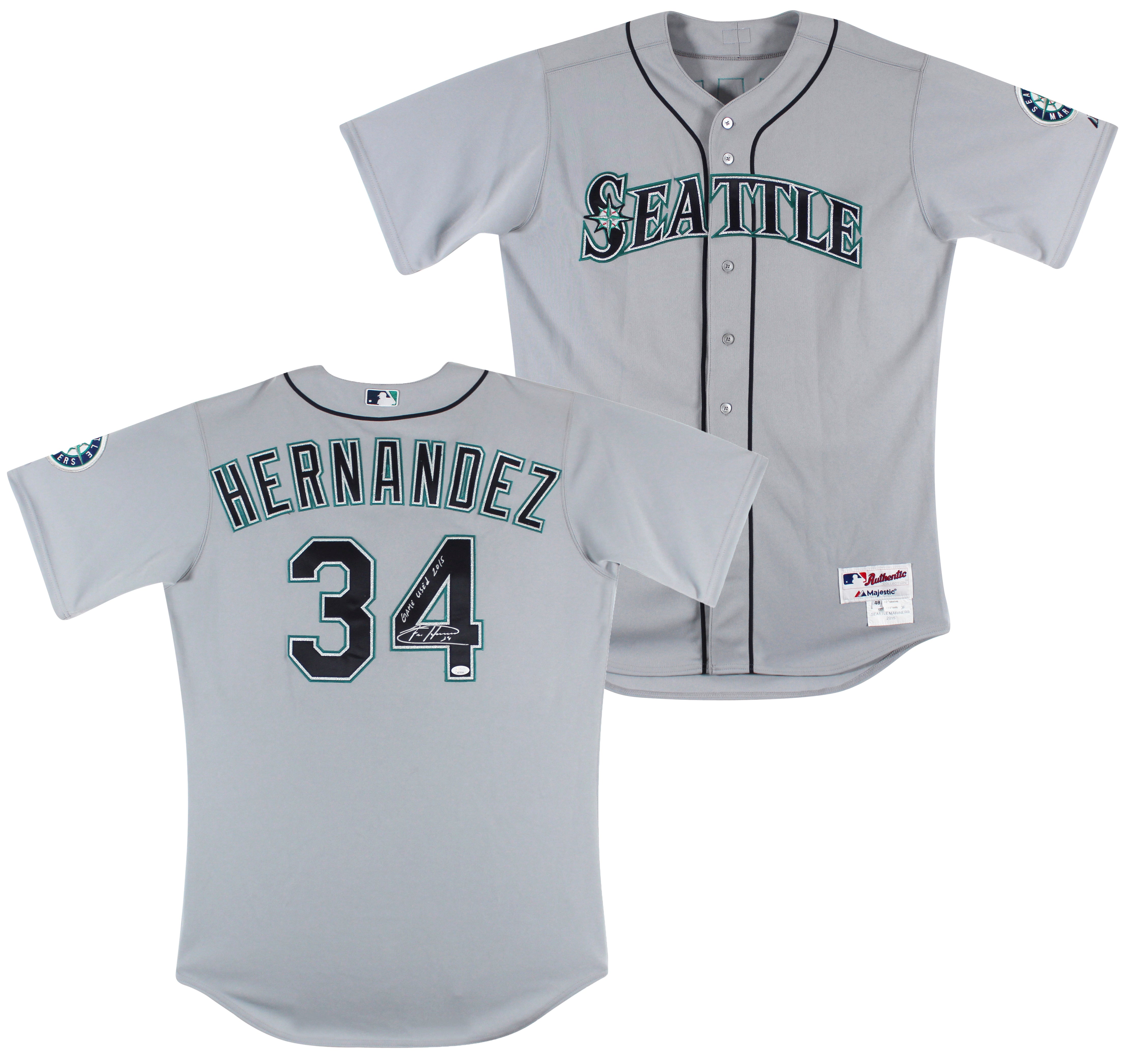 Mariners Felix Hernandez "Game Used 2015" Signed Game Worn Majestic Jersey JSA