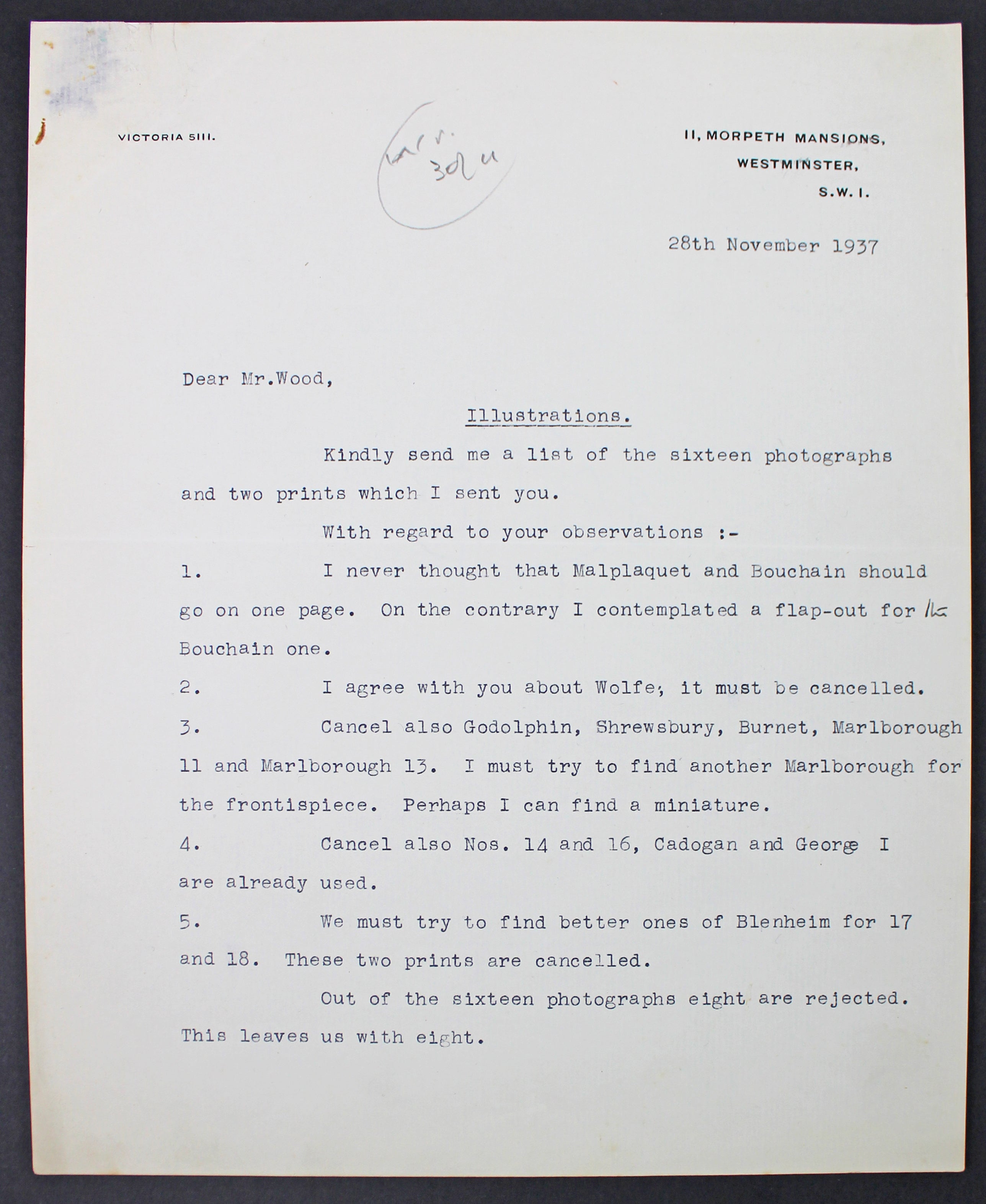 Winston Churchill Authentic Signed 1937 8x10 Letter w/ Content #A39337