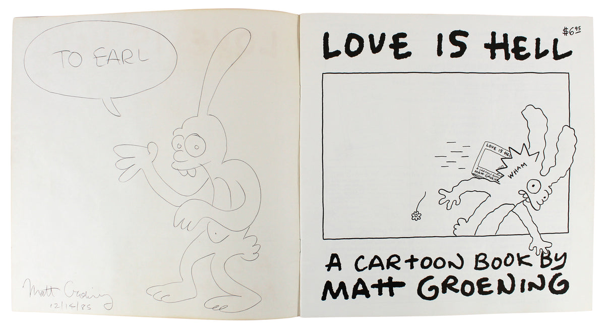 Matt Groening The Simpsons Authentic Signed Love Is Hell Book BAS #AB76515