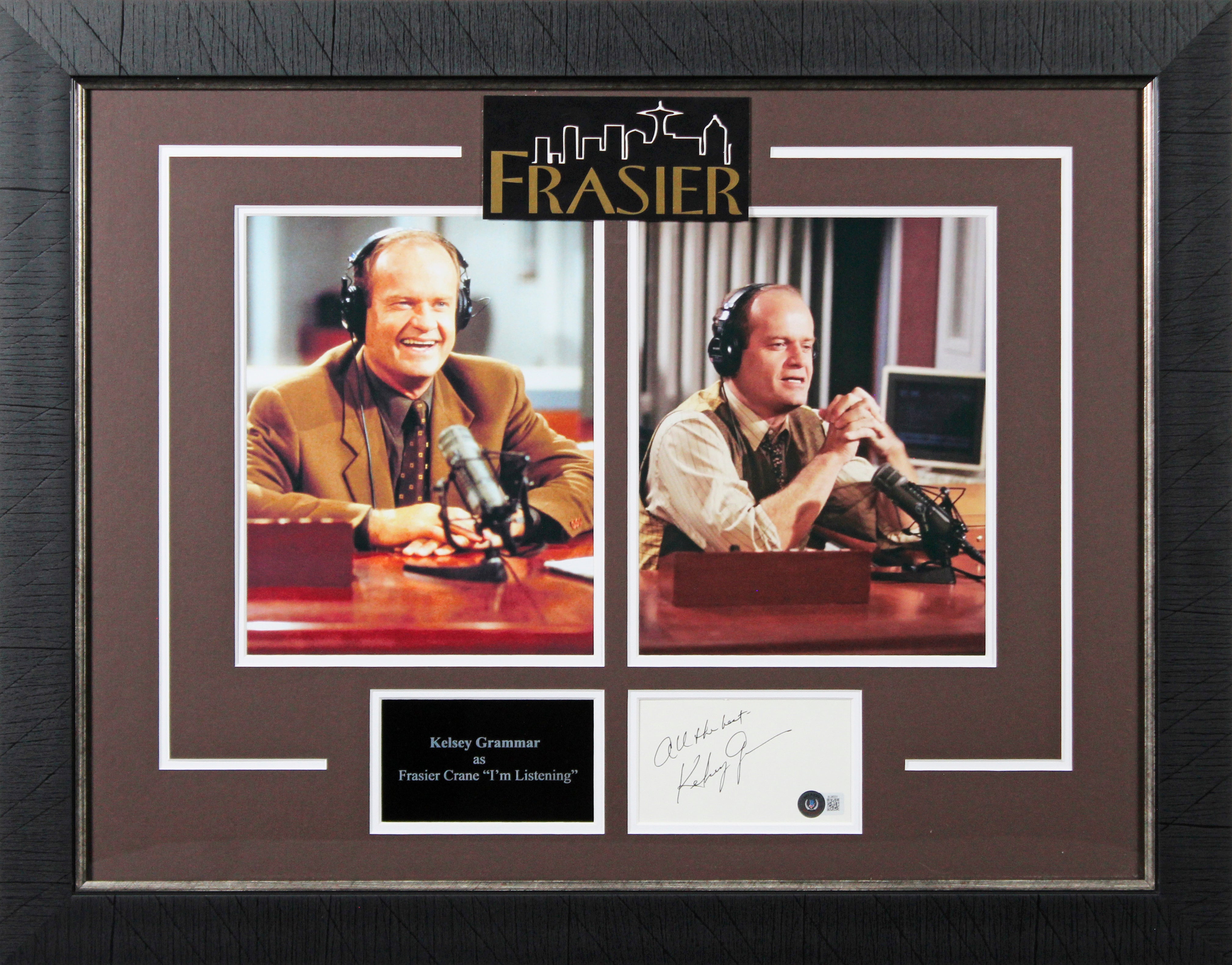 Kelsey Grammer Frasier All The Best Signed & Framed 3x5 Index Card BAS #BL98231