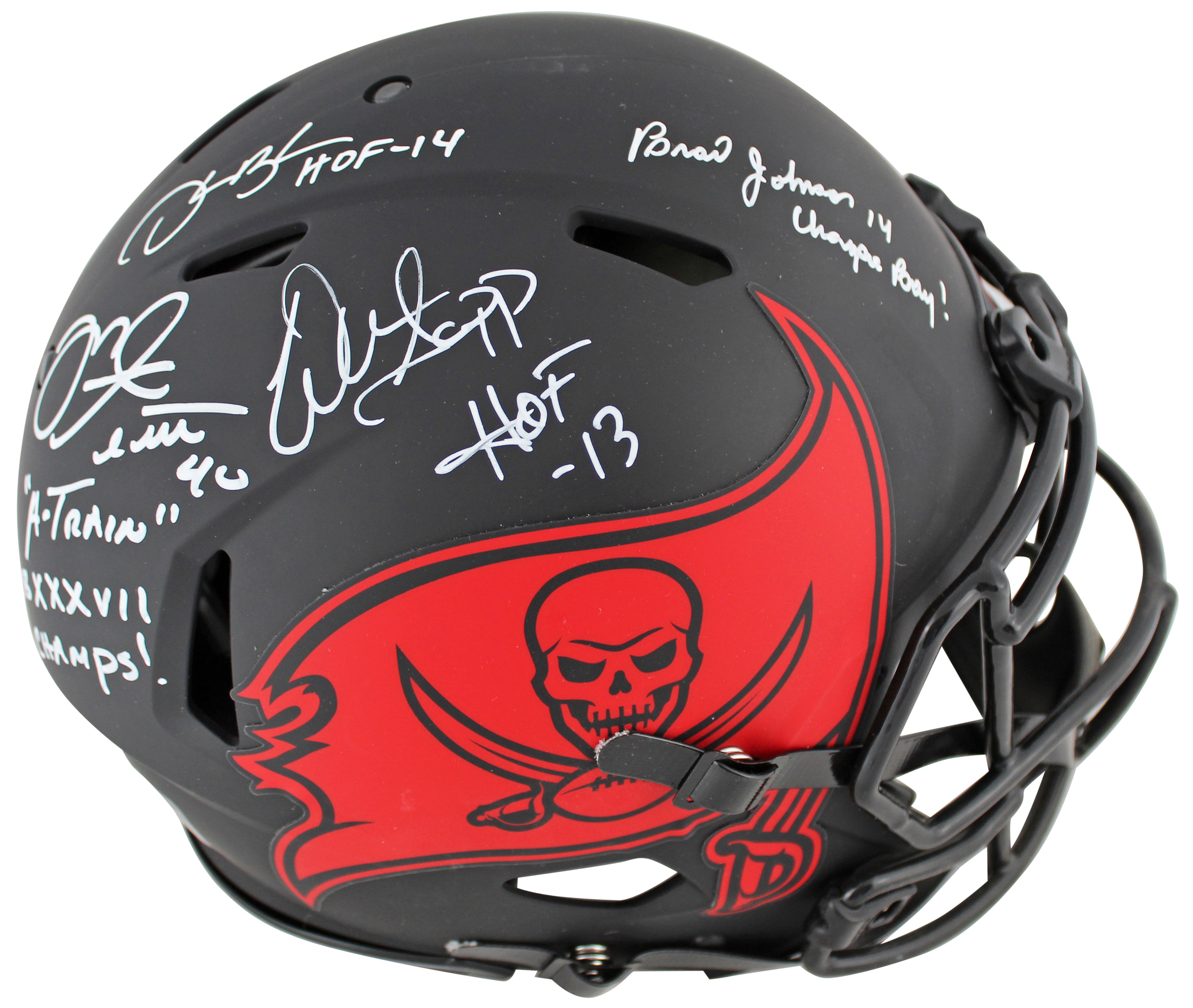 Bucs SB 37 Sapp, Brooks +2 Signed Eclipse F/S Speed Proline Helmet BAS Wit