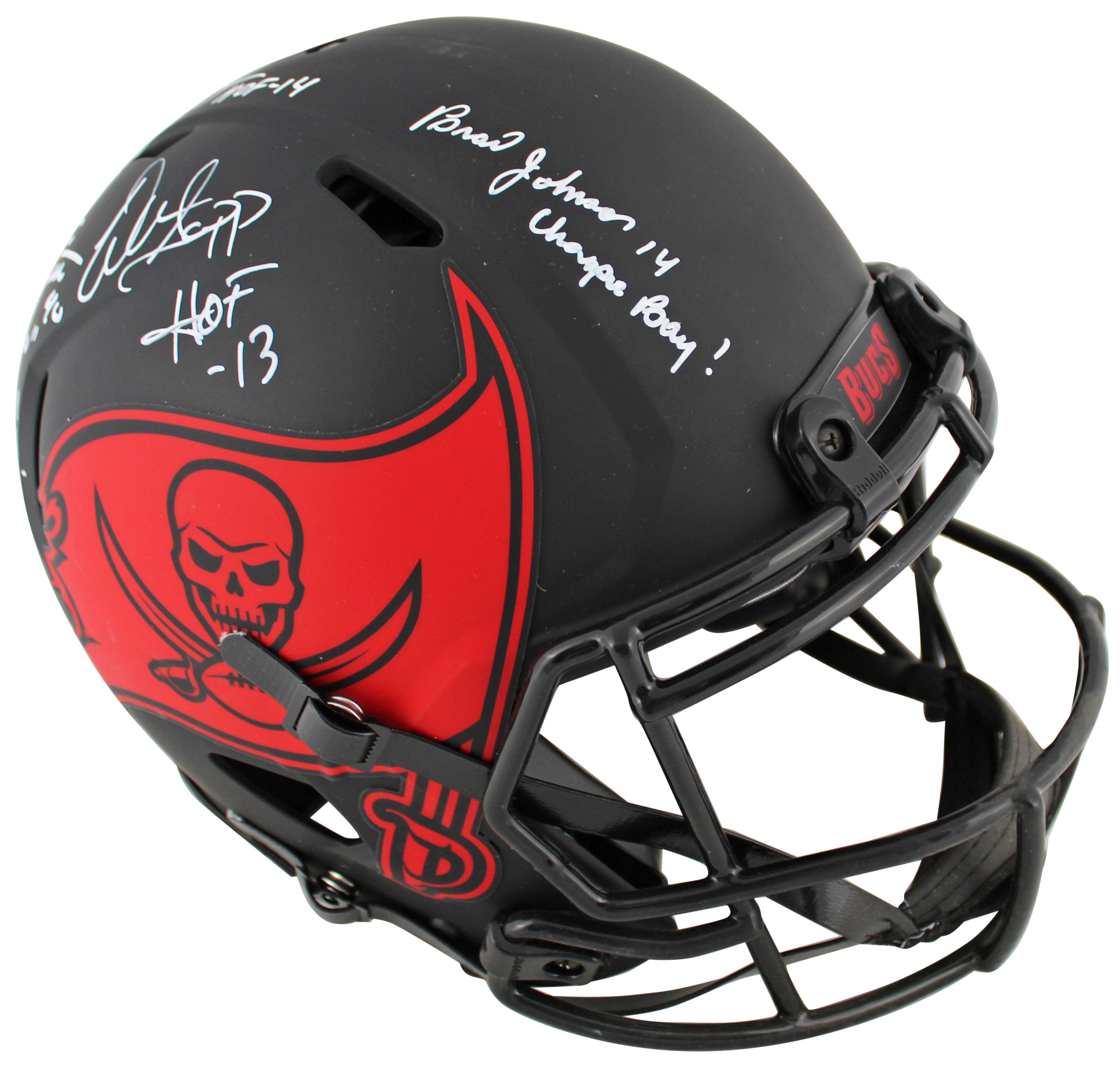 Bucs SB 37 Sapp, Brooks +2 Signed Eclipse F/S Speed Proline Helmet BAS Wit