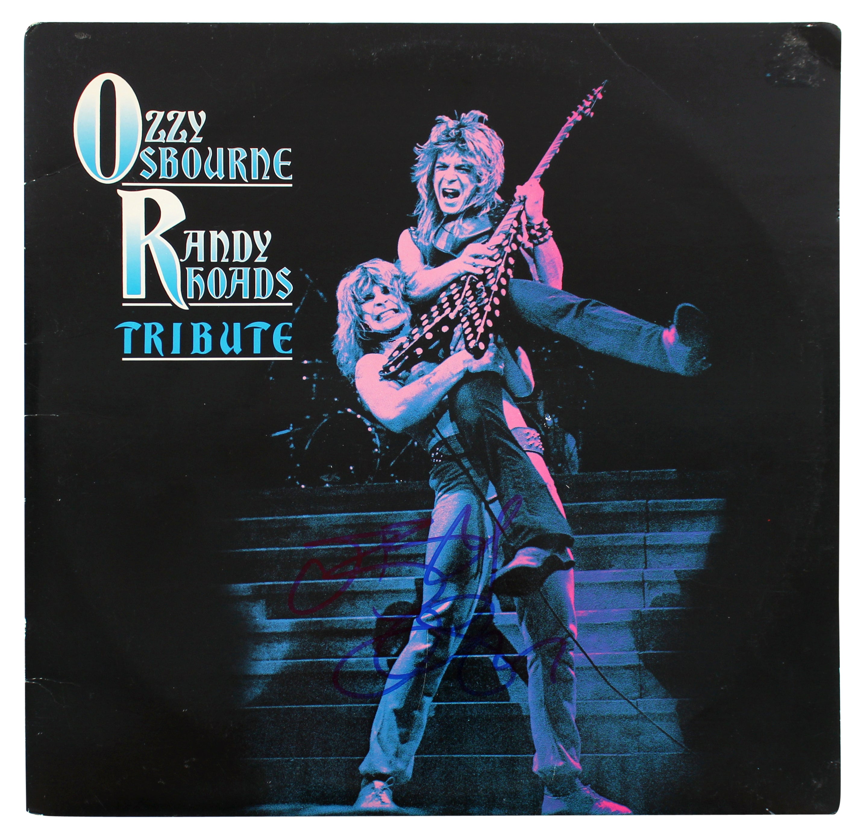 Ozzy Osbourne Authentic Signed Randy Rhoads Tribute Album Cover W/ Vinyl BAS