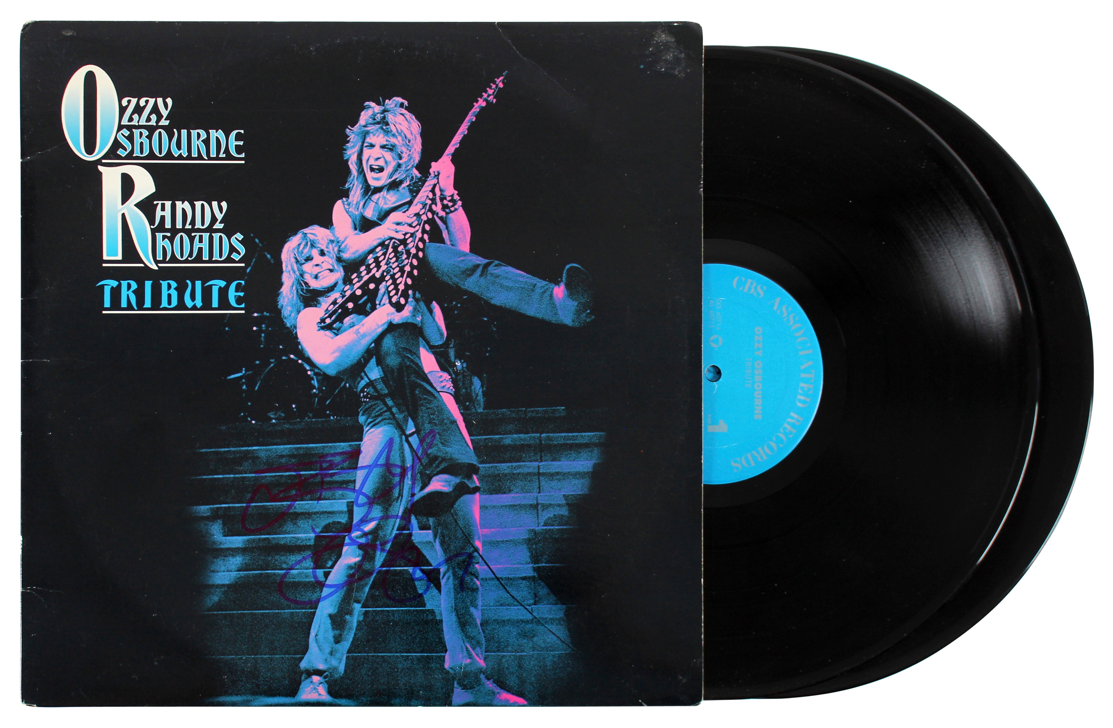 Ozzy Osbourne Authentic Signed Randy Rhoads Tribute Album Cover W/ Vinyl BAS