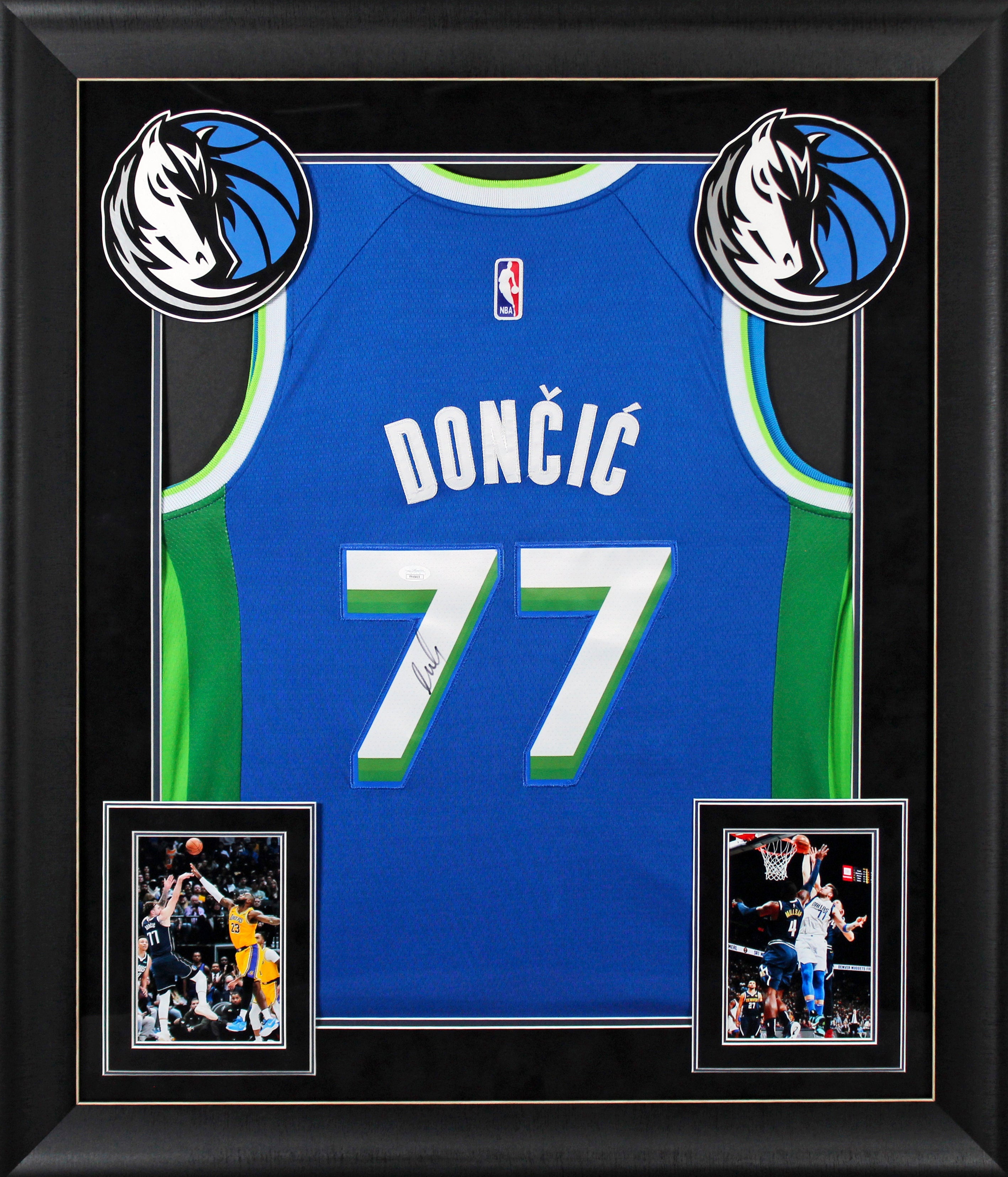 Mavericks Luka Doncic Authentic Signed Blue Nike Framed Jersey JSA #YY45415