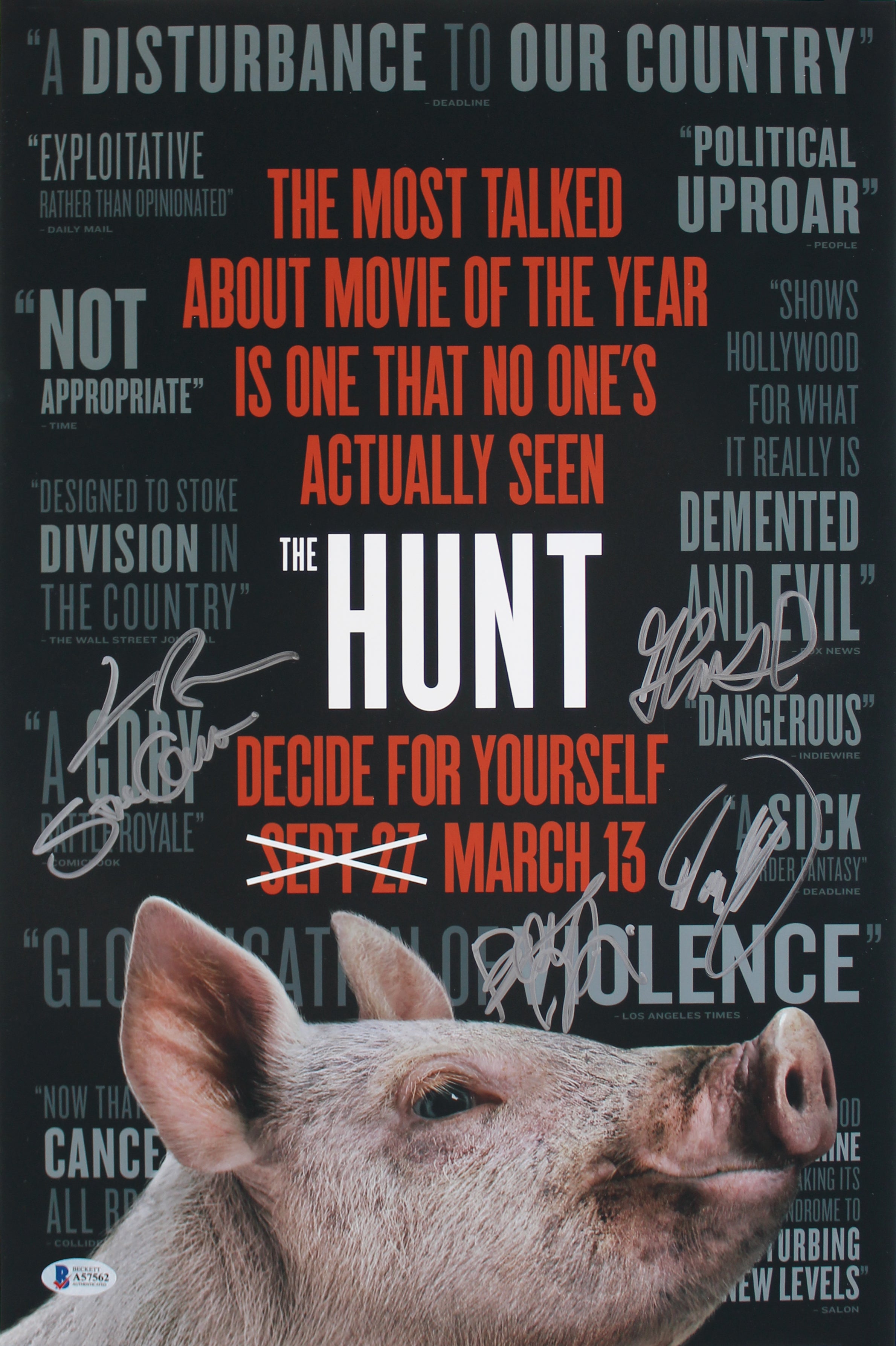 The Hunt (4) Gilpin, , Blum, Crim & Howerton Signed 12x18 Photo BAS #A57562