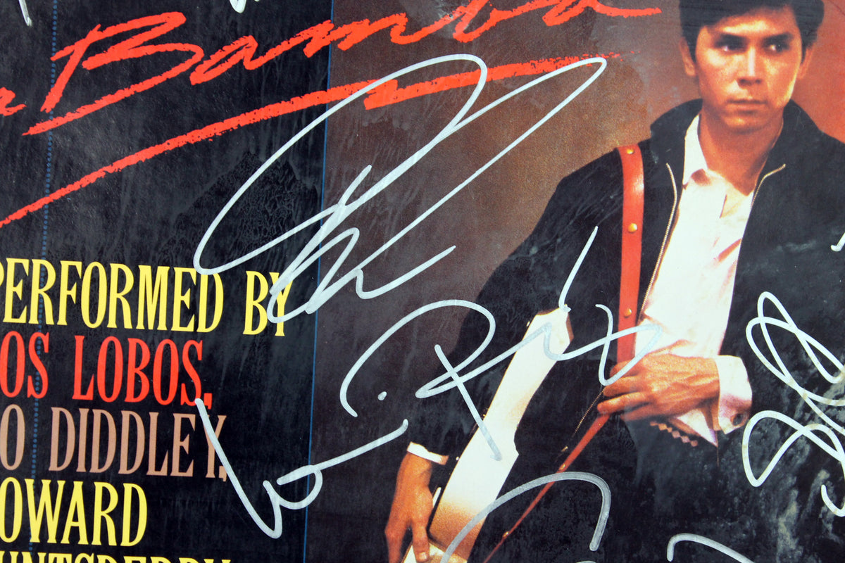 La Bamba (6) Lou Diamond Phillips Signed & Matted Soundtrack Album Cover BAS