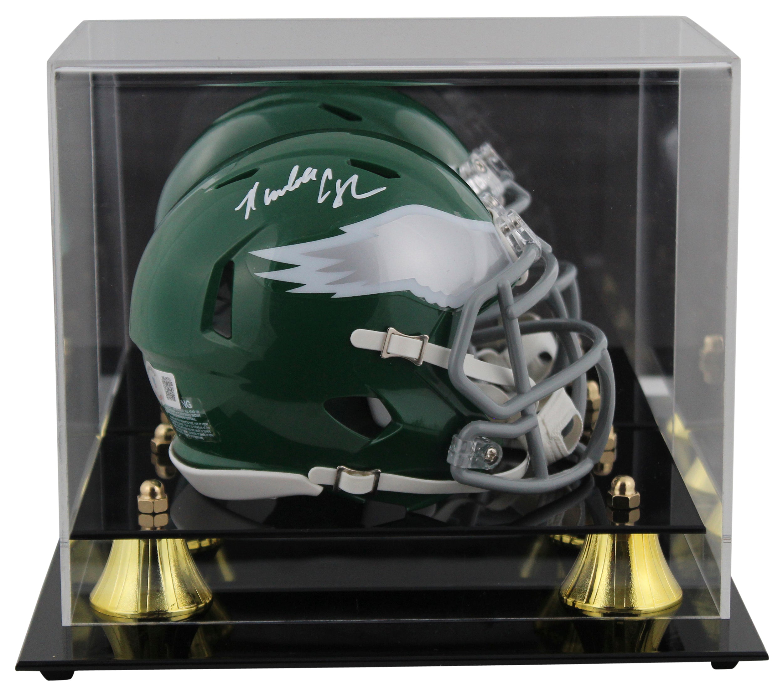 Eagles Randall Cunningham Signed 74-95 TB Speed Mini Helmet W/ Case BAS Wit