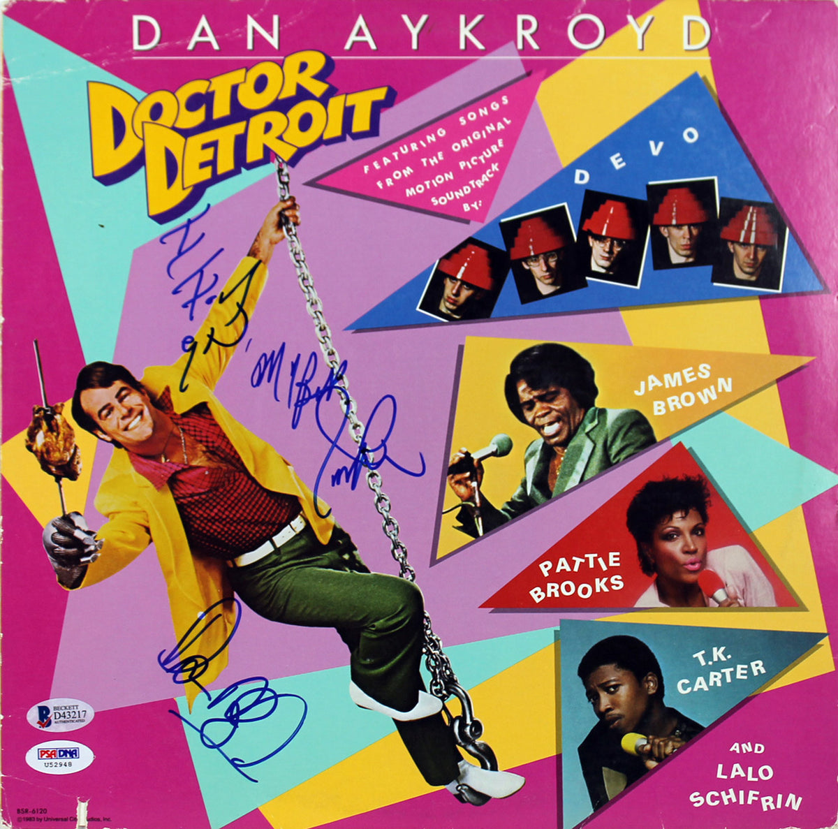 James Brown & Dan Aykroyd Signed Soundtrack Album Cover W/ Vinyl BAS #D43217