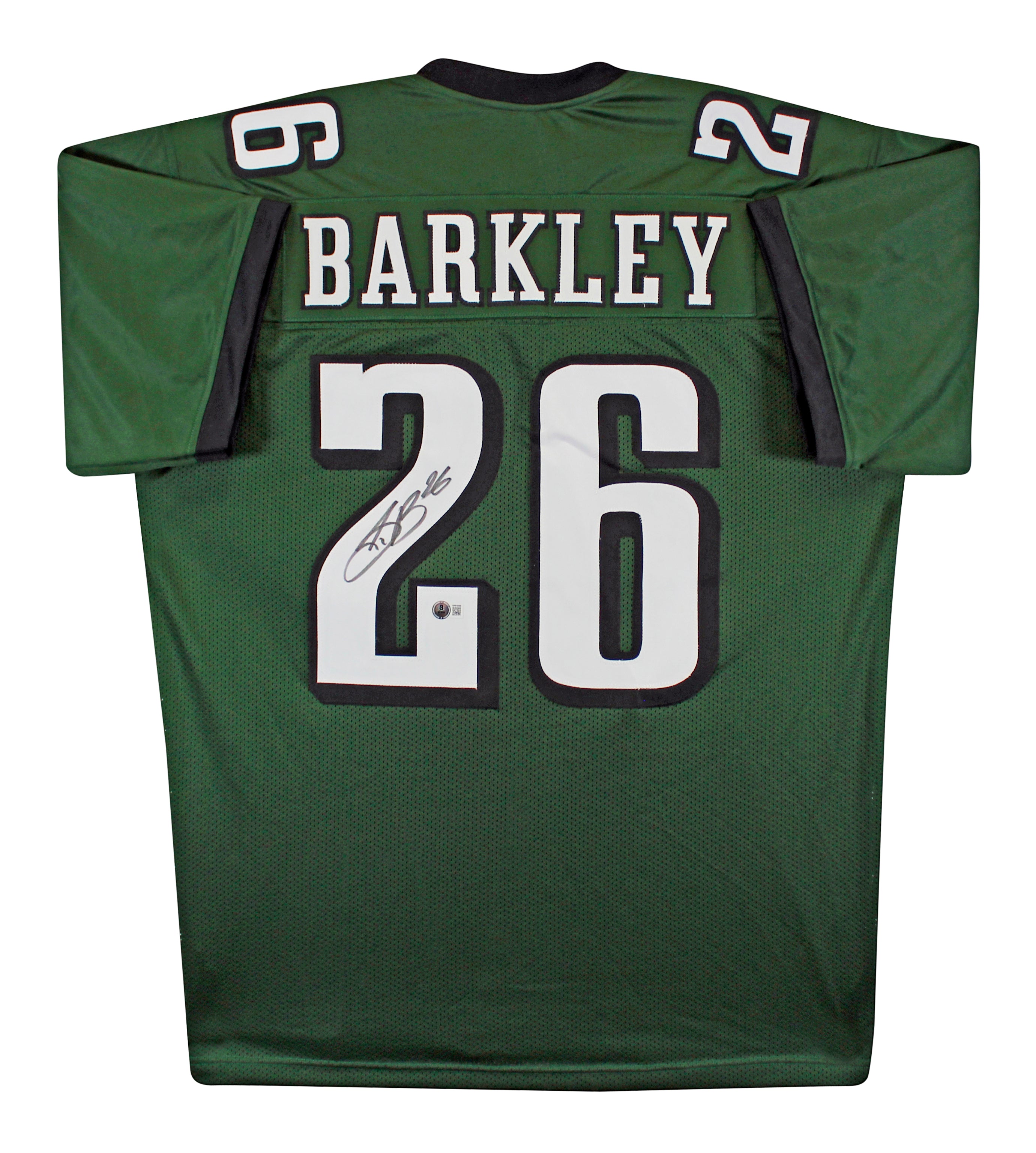 Saquon Barkley Authentic Signed Green Pro Style Jersey Autographed BAS Witnessed