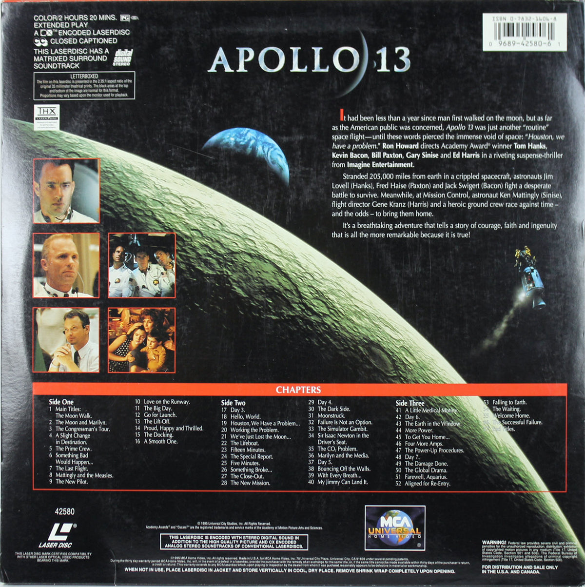 Kevin Bacon Authentic Signed Apollo 13 Laserdisc Cover W/Disk BAS #D43216