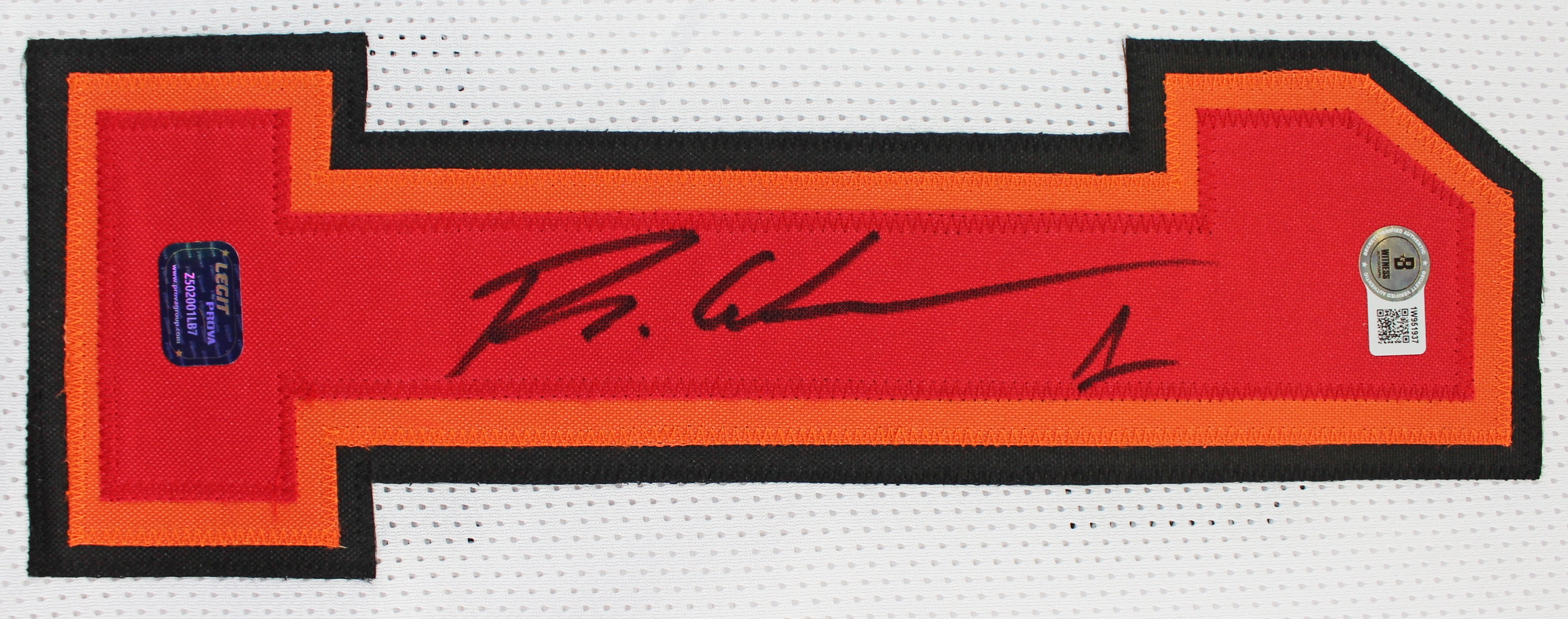 Rachaad White Authentic Signed White Pro Style Jersey Autographed BAS Witnessed