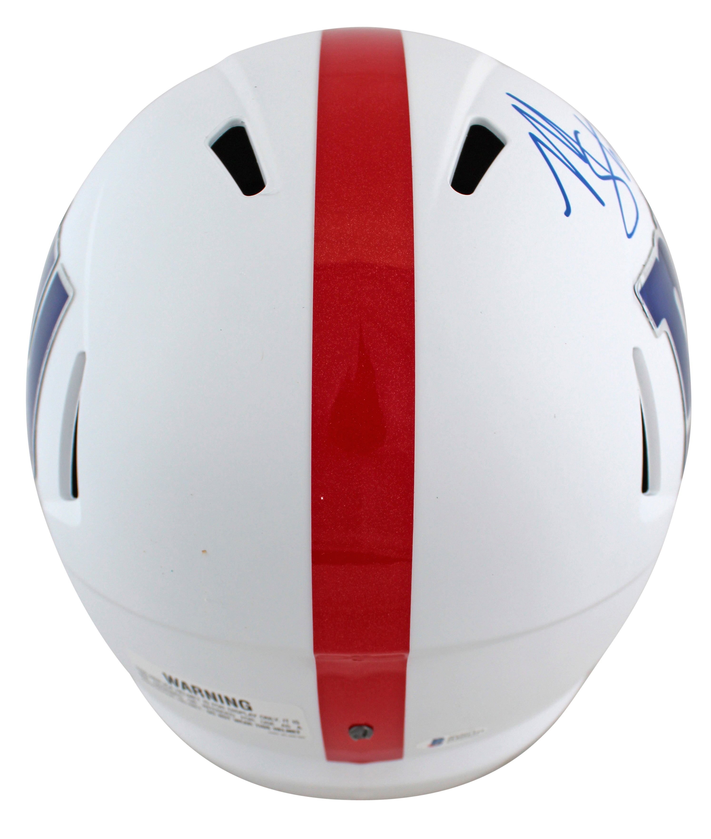 Giants Michael Strahan "HOF 14" Signed Flat White Full Size Speed Rep Helmet BAS