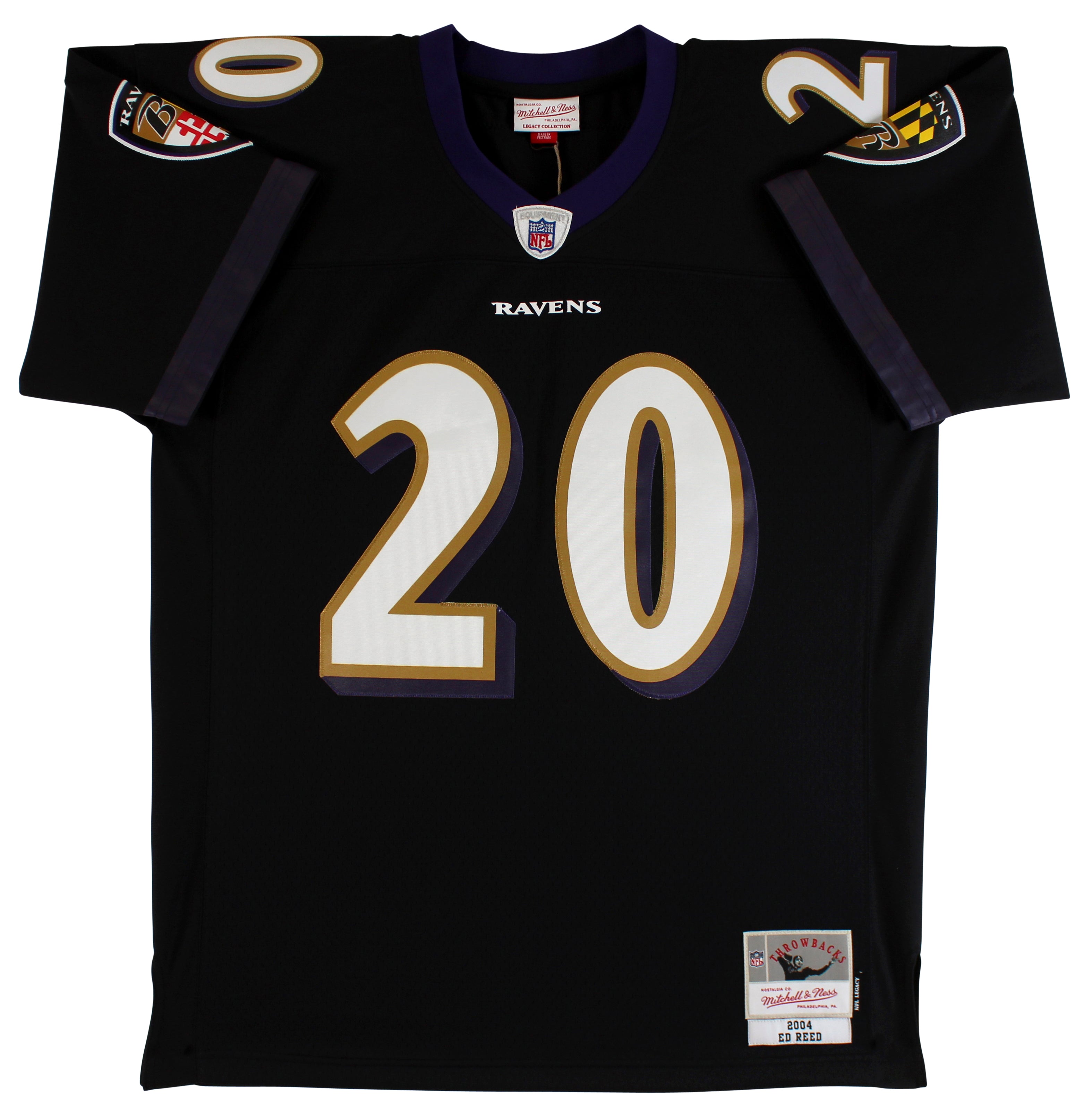 Ravens Ed Reed "HOF 19" Authentic Signed Black Mitchell & Ness Jersey BAS Wit