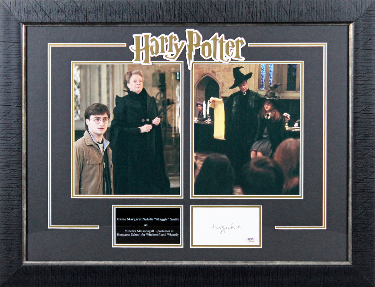 Maggie Smith Harry Potter Authentic Signed & Framed 3x5 Index Card PSA #AN86981