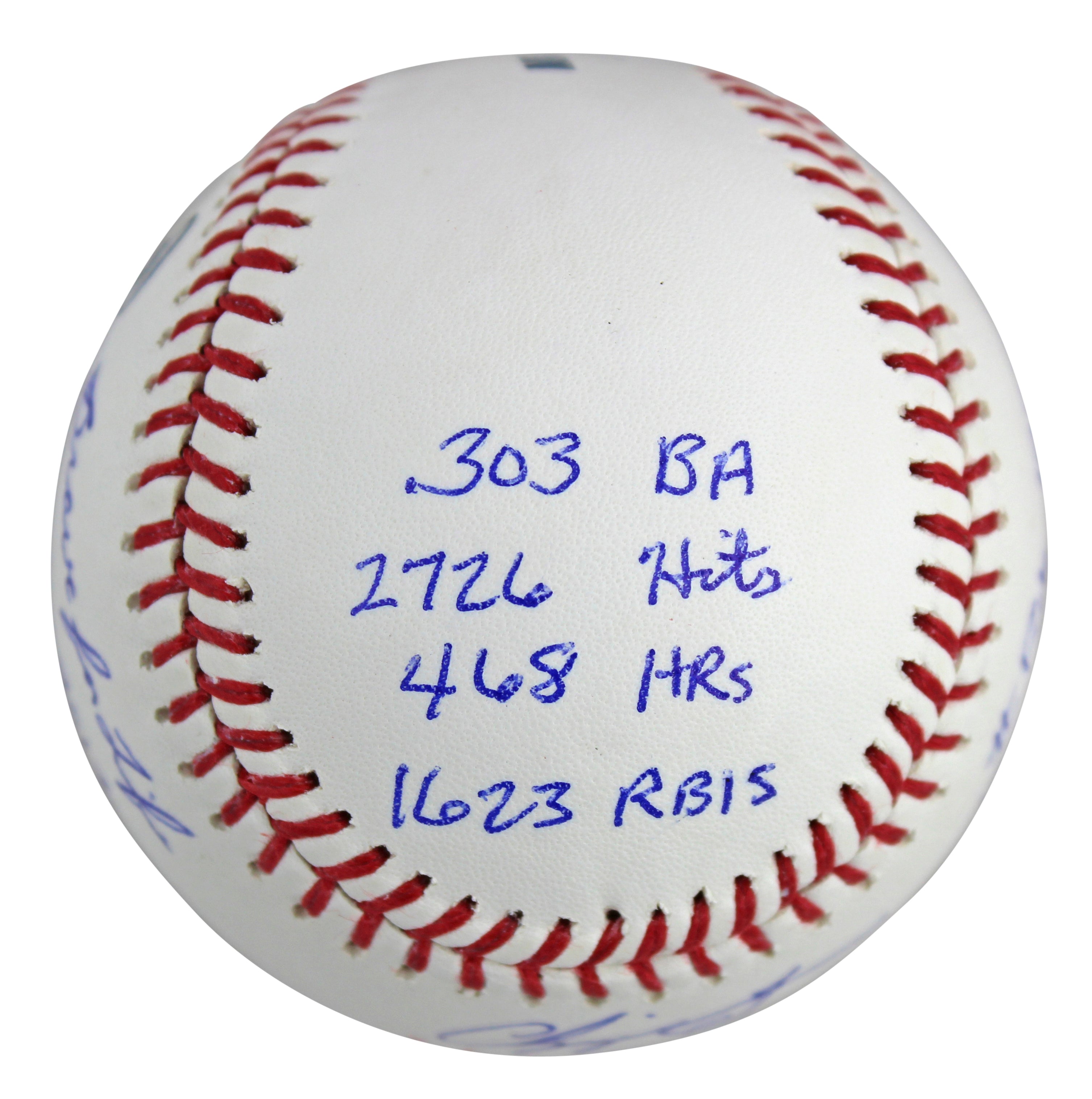 Braves Chipper Jones "Career Stat" Authentic Signed Oml Baseball Autographed BAS