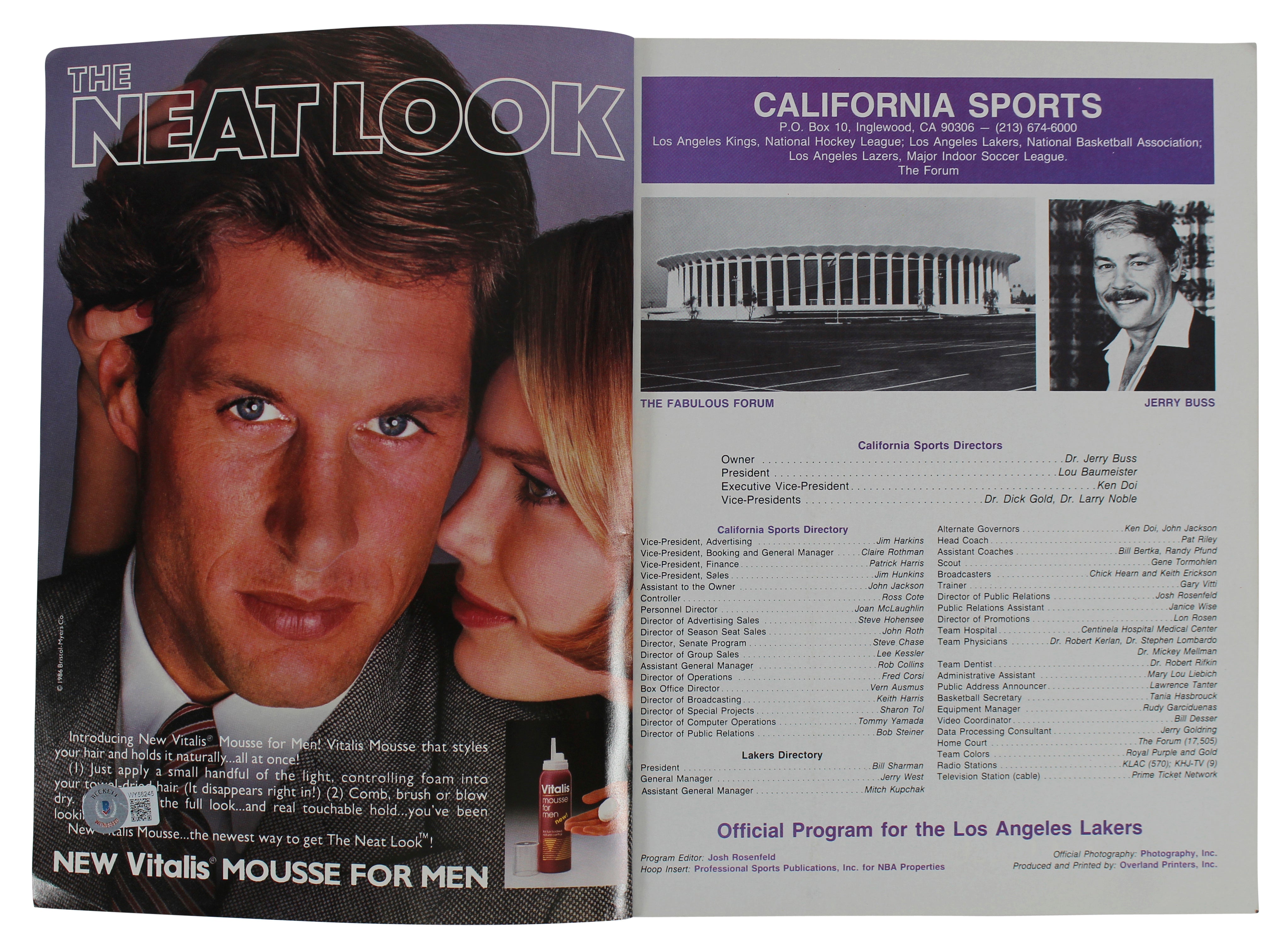 Lakers Magic Johnson Signed 1987 NBA Playoffs Program BAS Witnessed #WY56245