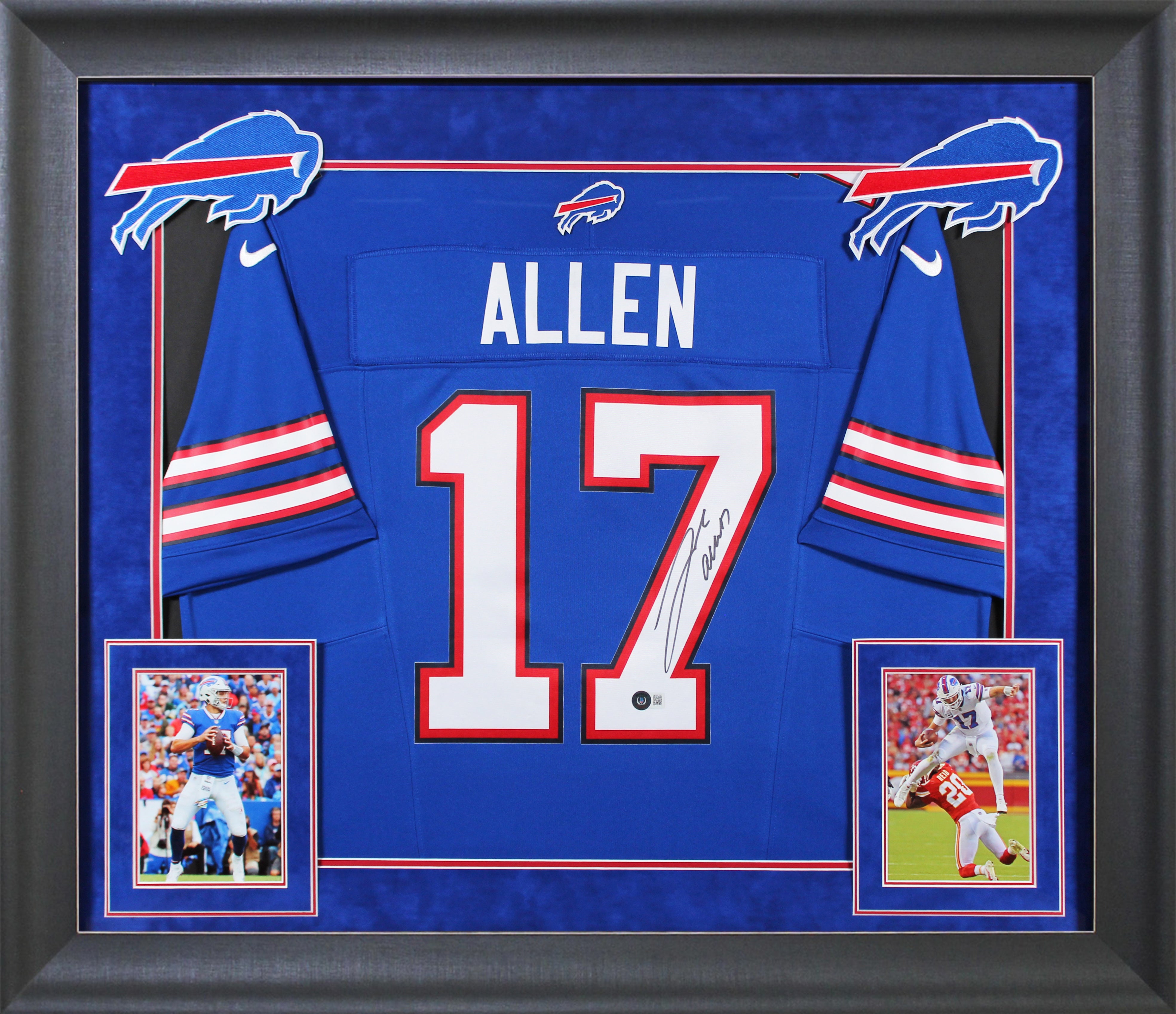 Bills Josh Allen Authentic Signed Blue Nike Limited Framed Jersey BAS Witnessed