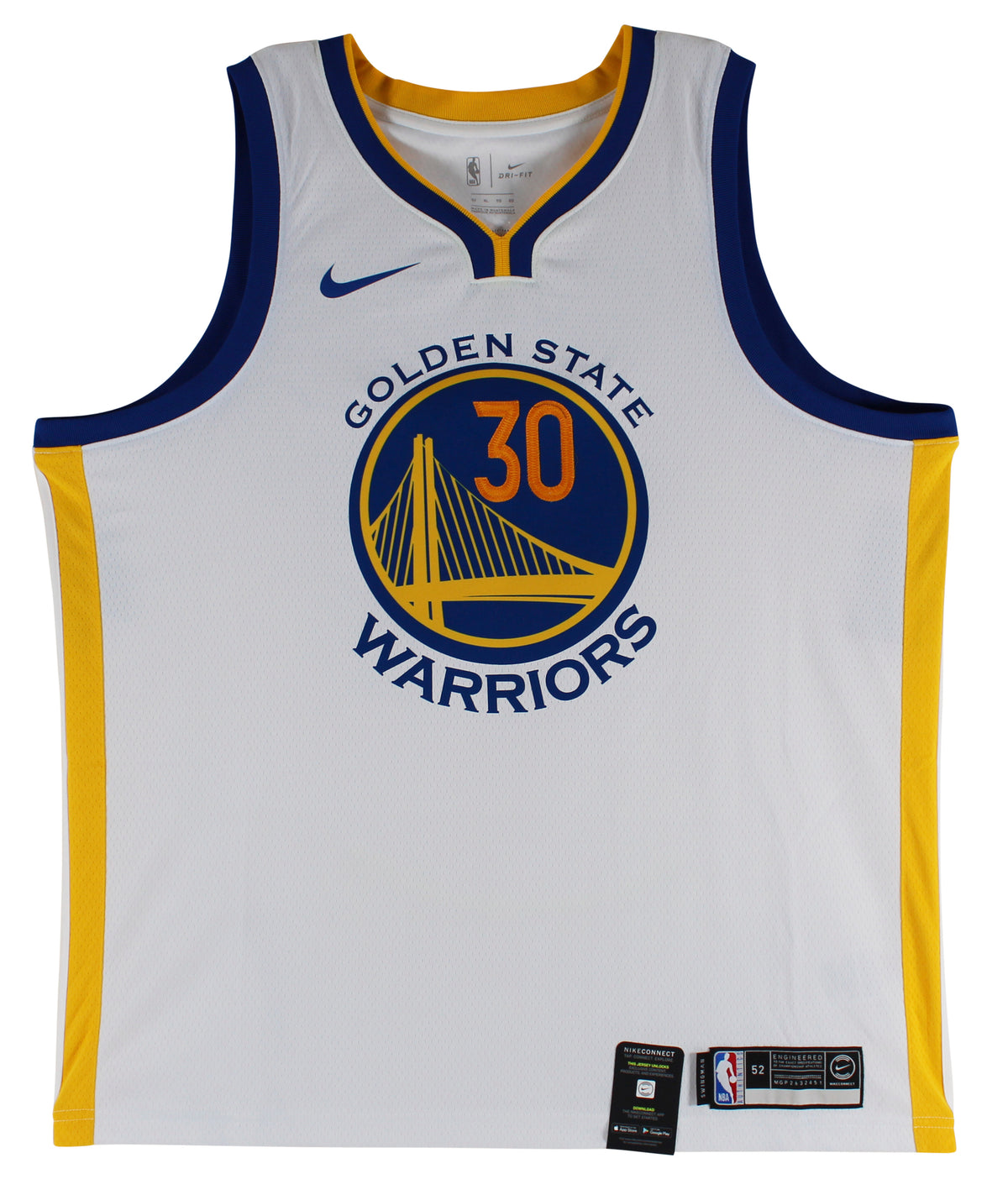 Warriors Stephen Curry Authentic Signed White Nike Swingman Jersey BAS