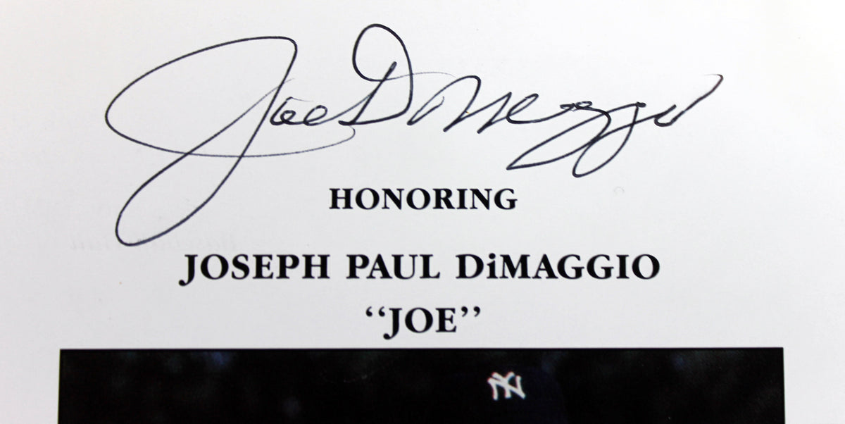 Yankees Joe DiMaggio Signed Bobby Bragan Youth Foundation Program BAS #A84997
