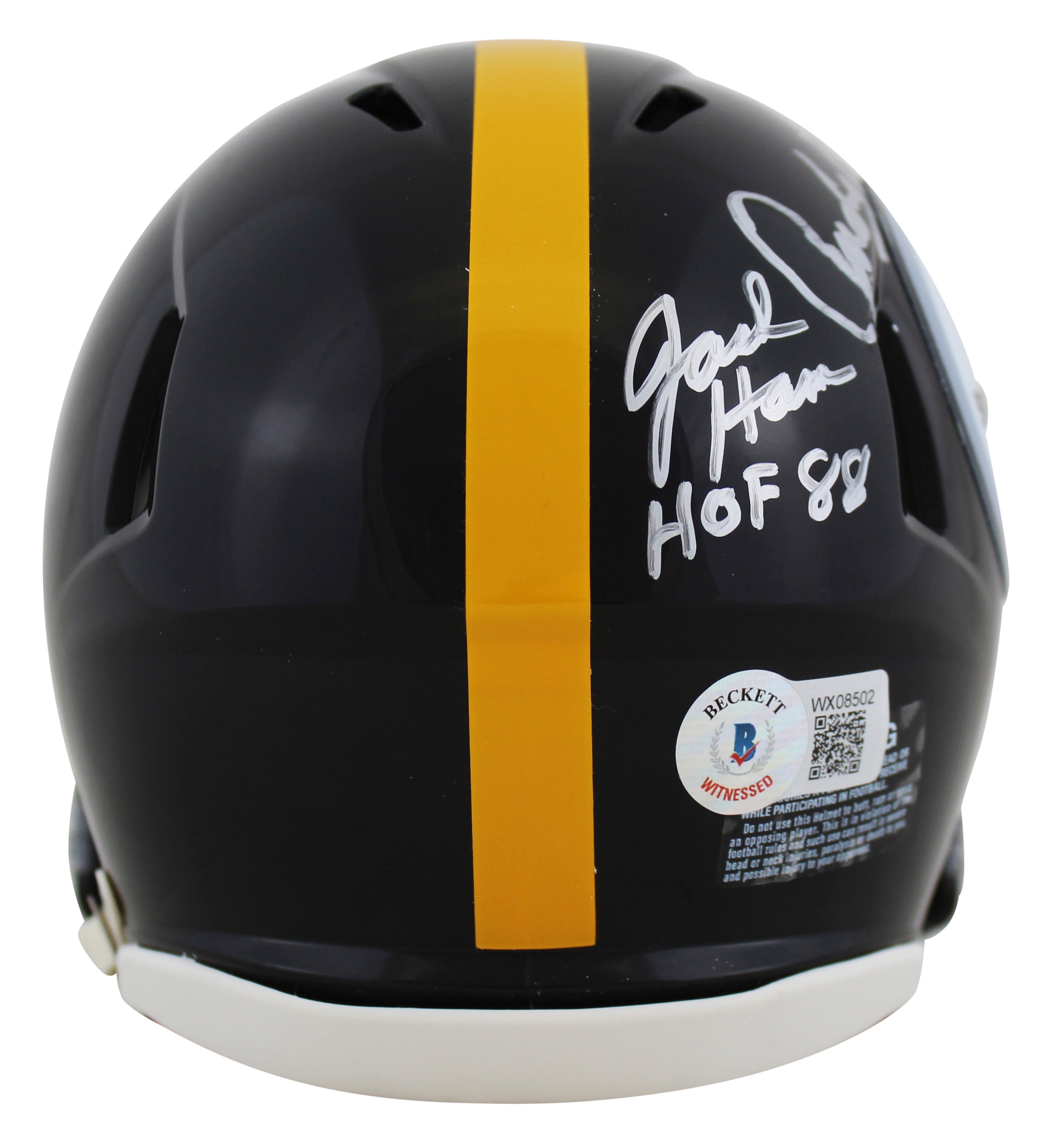 Steelers LBs (3) Ham, Lambert & Russell Signed Speed Mini Helmet BAS Witnessed