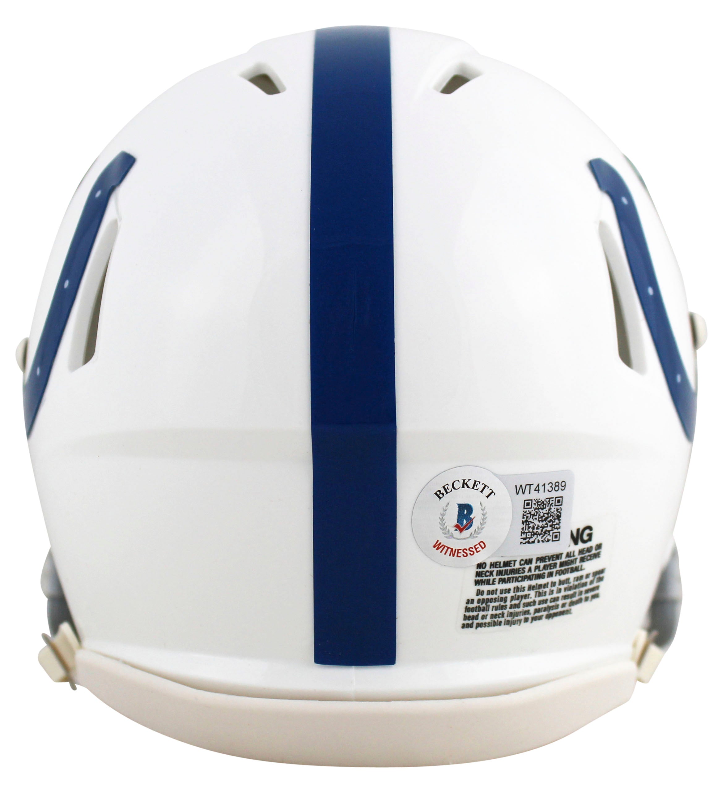 Colts Darius Shaquille Leonard Signed White Speed Mini Helmet BAS Witnessed