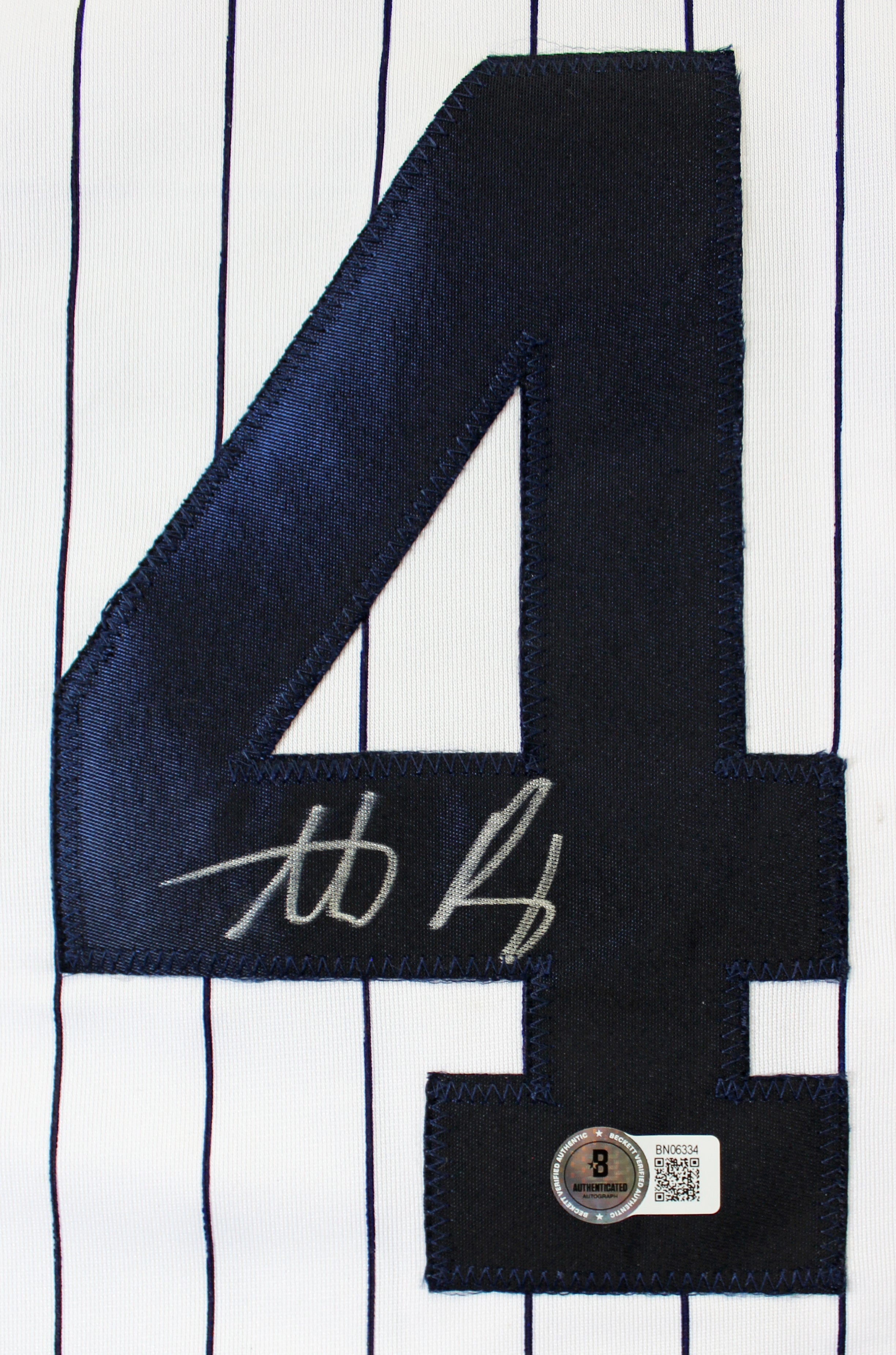 Anthony Rizzo Authentic Signed White Pinstripe Pro Style Jersey BAS #BN06334