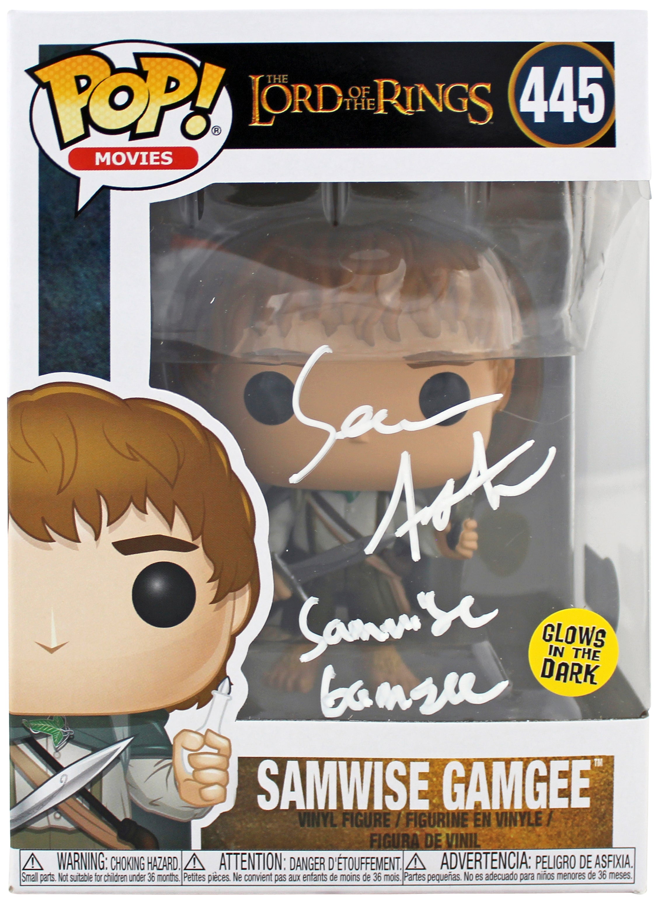 Sean Astin LOTR "Sam Gamgee" Signed Funko Pop Vinyl Figure w/ White Sig BAS Wit