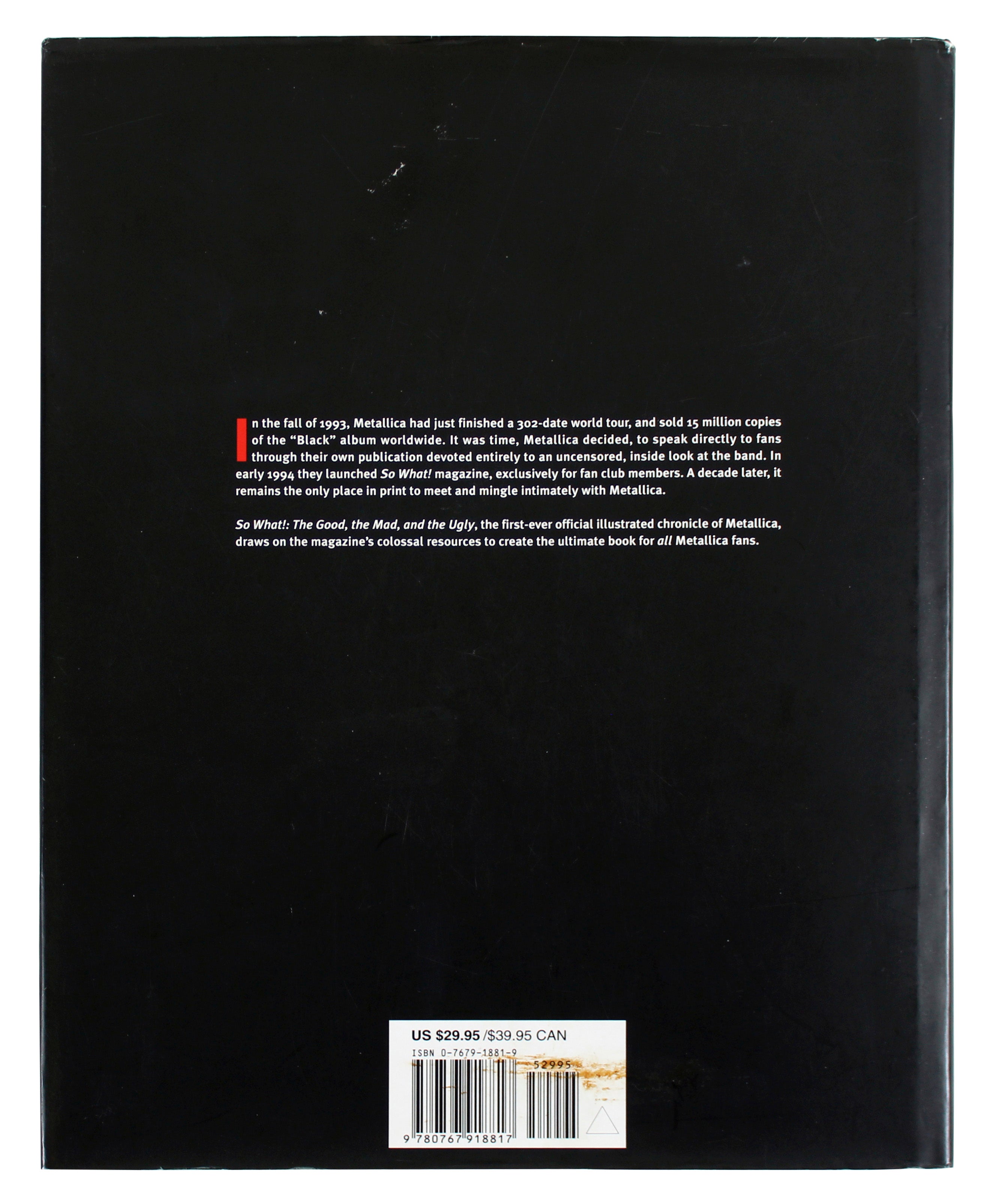 Metallica (4) Hetfield, Ulrich, Hammett & Trujillo Signed So What! Book PSA/DNA