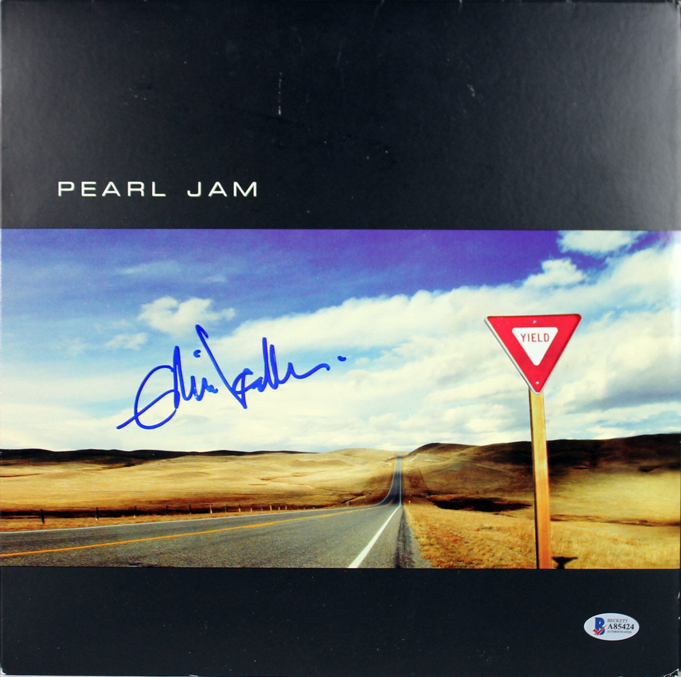 Eddie Vedder Pearl Jam Authentic Signed Yield Album Cover W/ Vinyl BAS #A85424