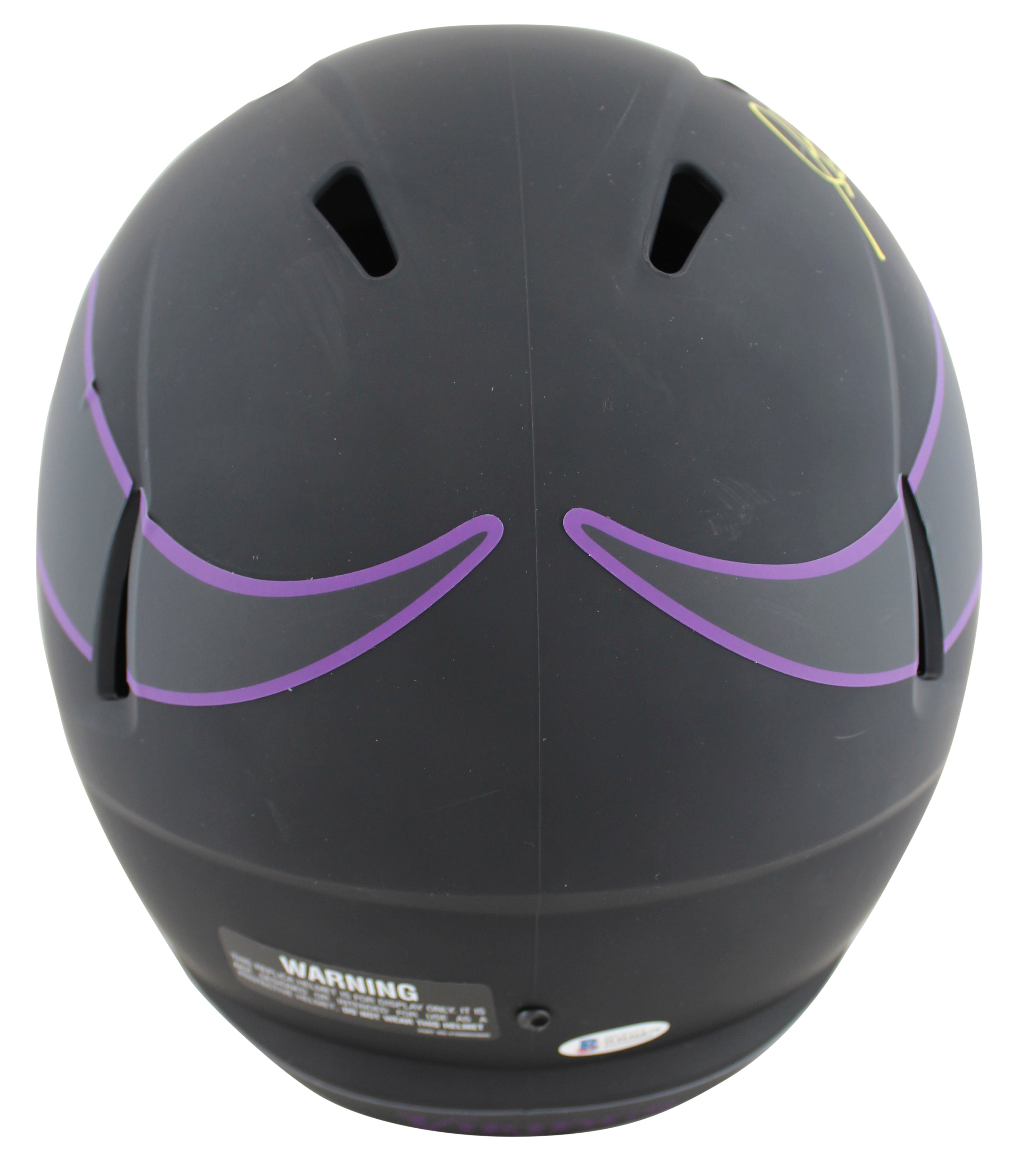 Vikings Steve Hutchinson Signed HOF Eclipse F/S Speed Rep Helmet Yellow Sig BAS