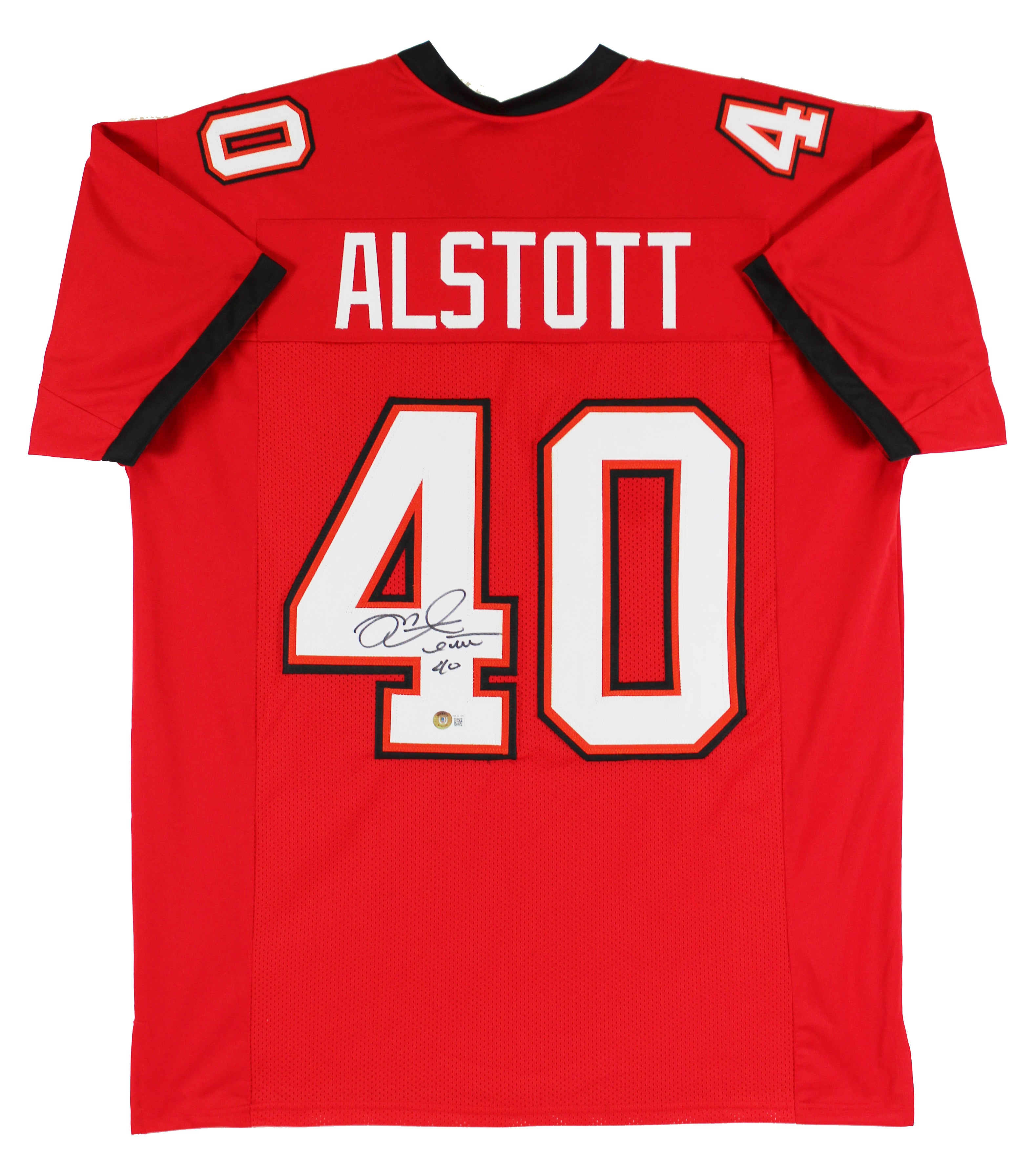 Mike Alstott Authentic Signed Red Pro Style Jersey Autographed BAS Witnessed