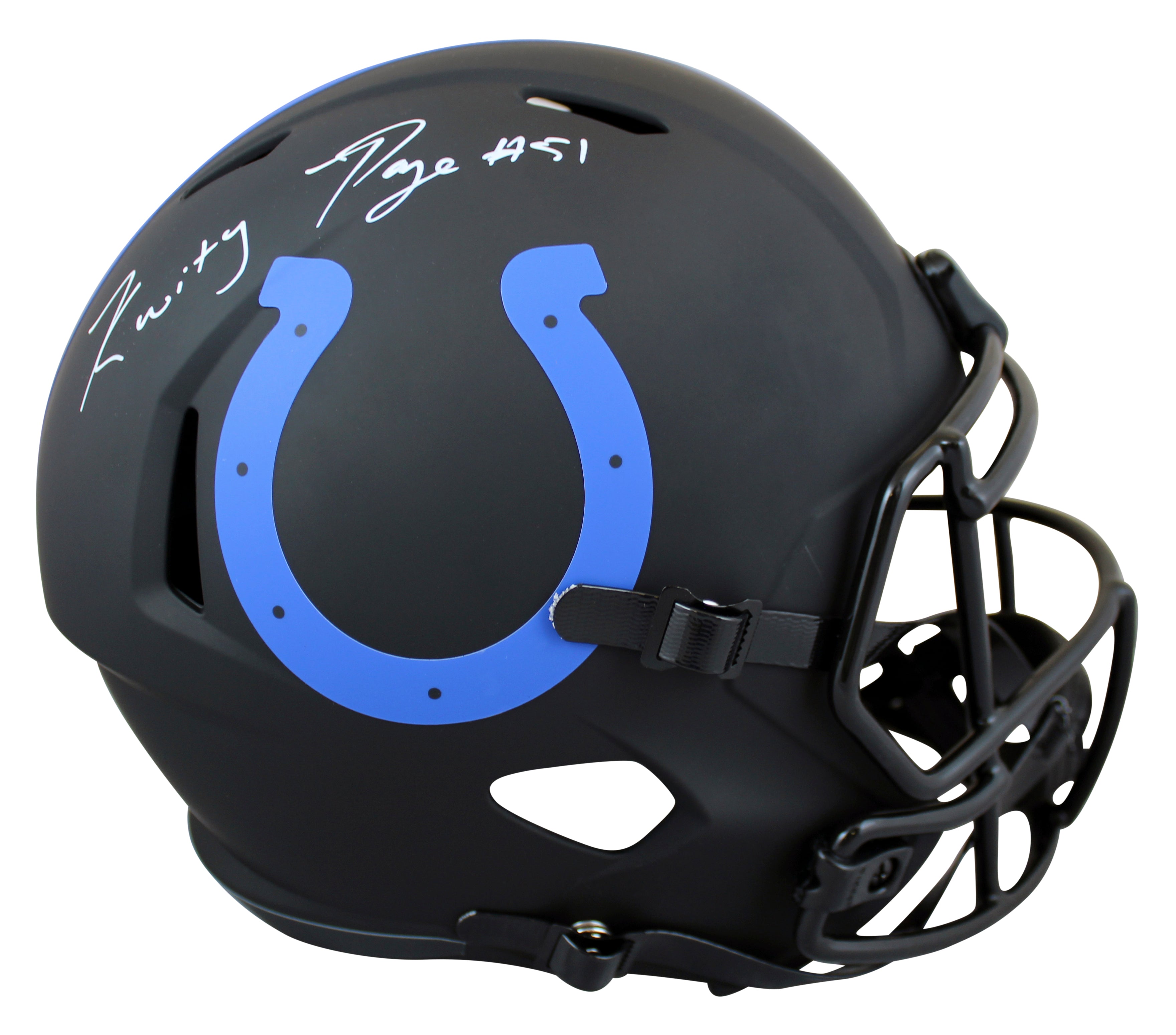 Colts Kwity Paye Signed Eclipse Full Size Speed Rep Helmet w/ White Sig BAS Wit