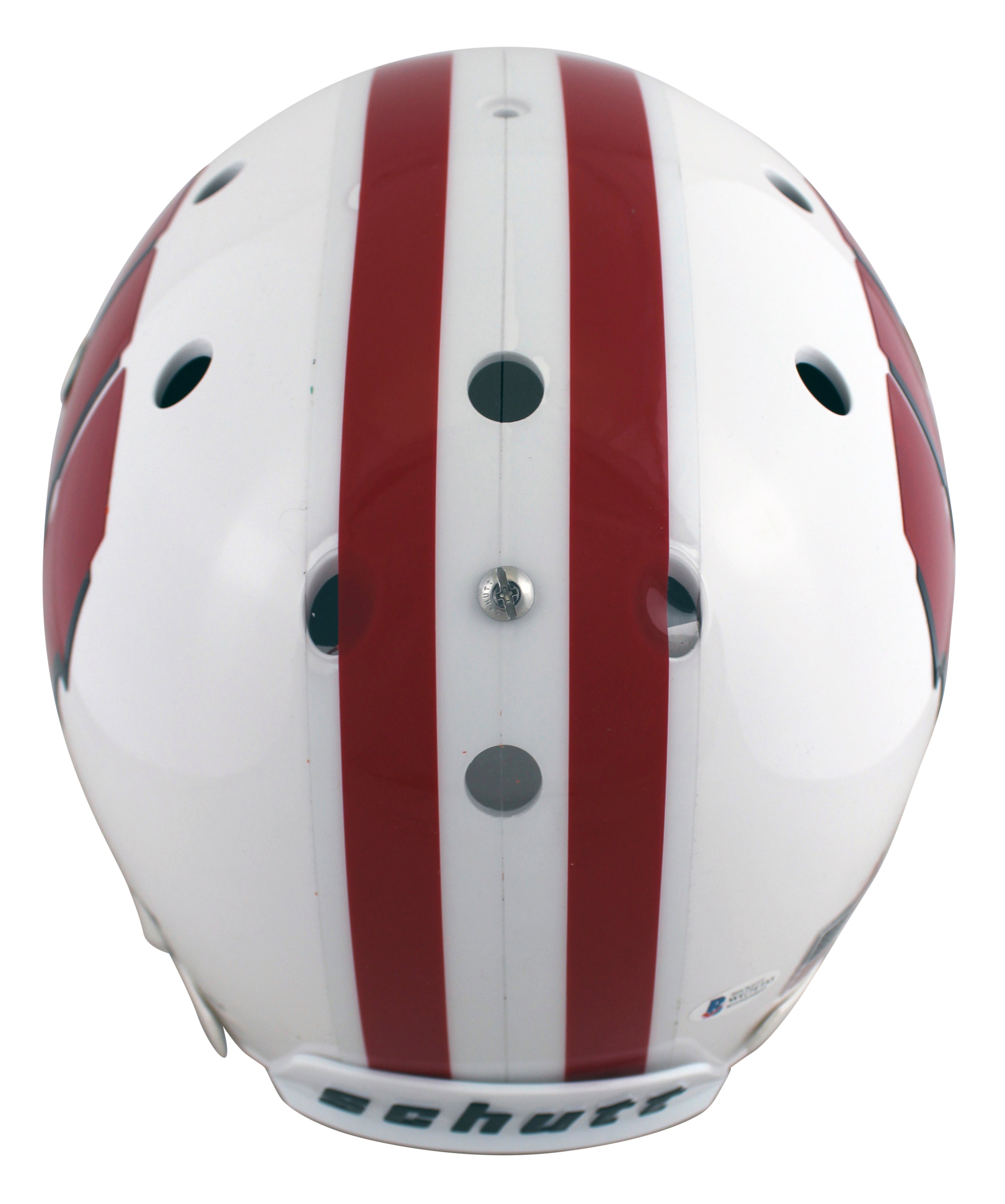 Wisconsin T.J. Watt Authentic Signed White Schutt Full Size Rep Helmet BAS Wit