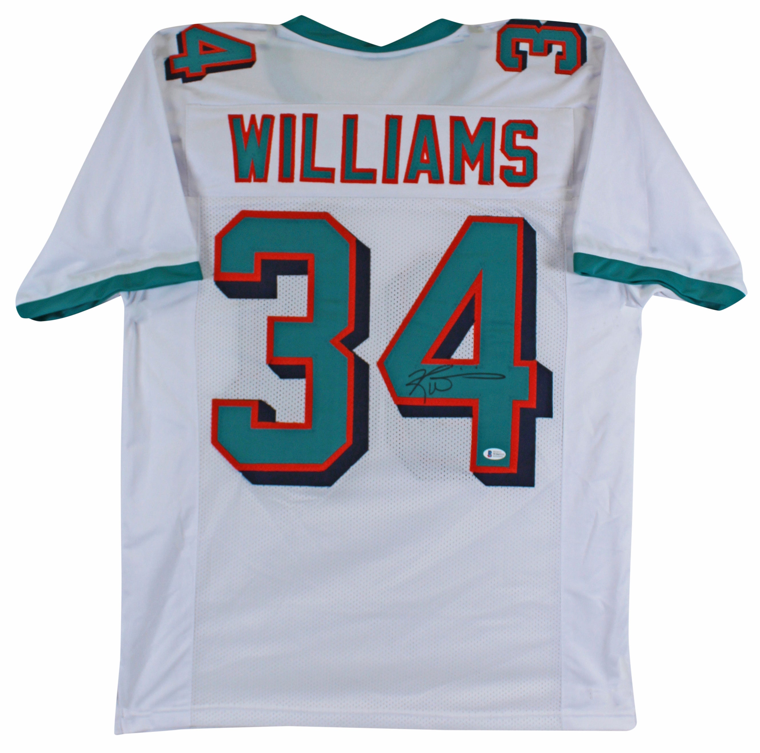 Ricky Williams Authentic Signed White Pro Style Jersey Autographed BAS Witnessed