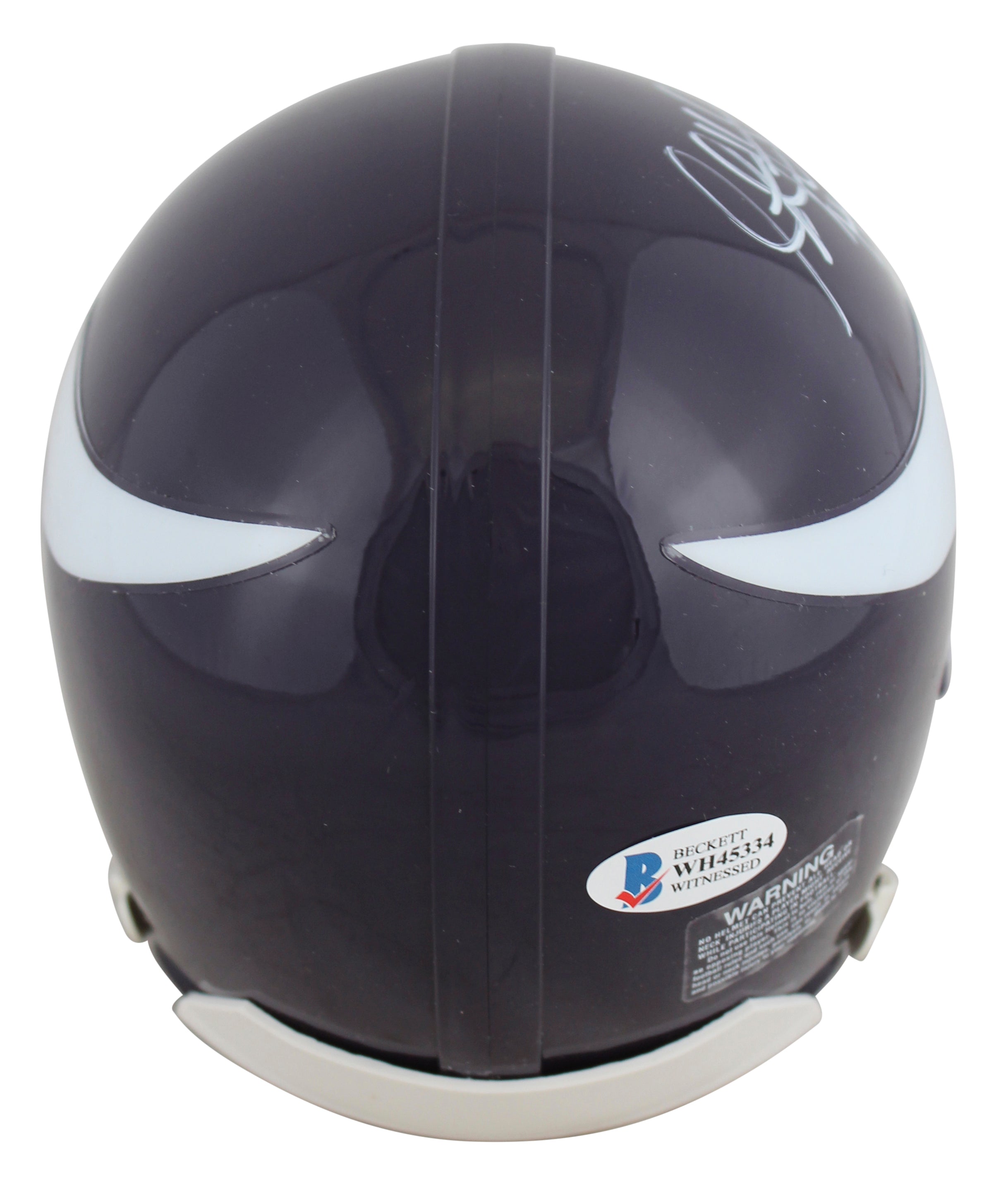 Vikings Steve Hutchinson "HOF 20" Signed 83-01 Throwback Rep Mini Helmet BAS
