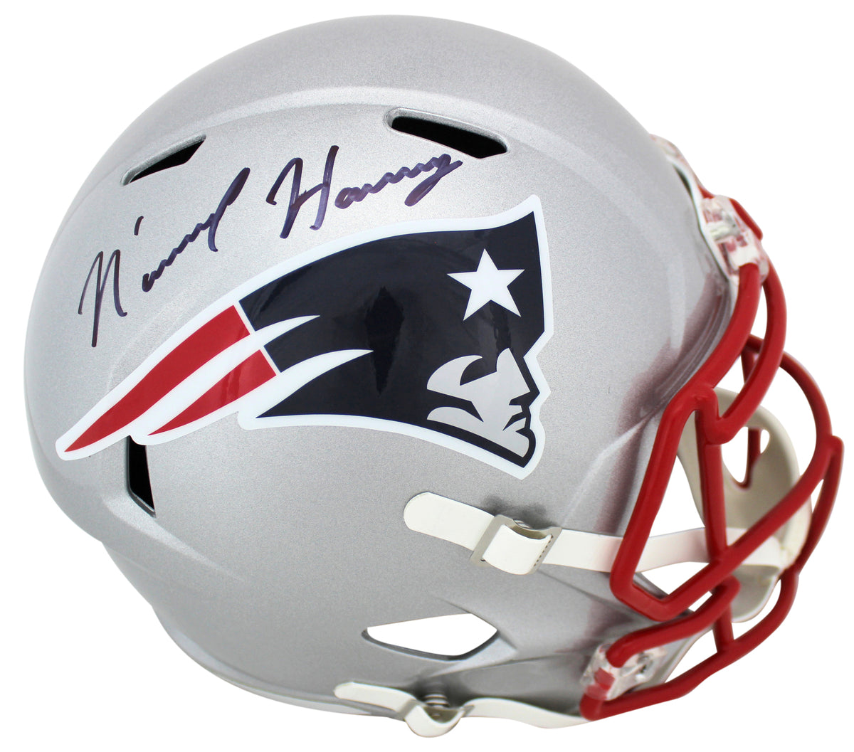 Patriots N'Keal Harry Authentic Signed Full Size Speed Rep Helmet BAS Witnessed