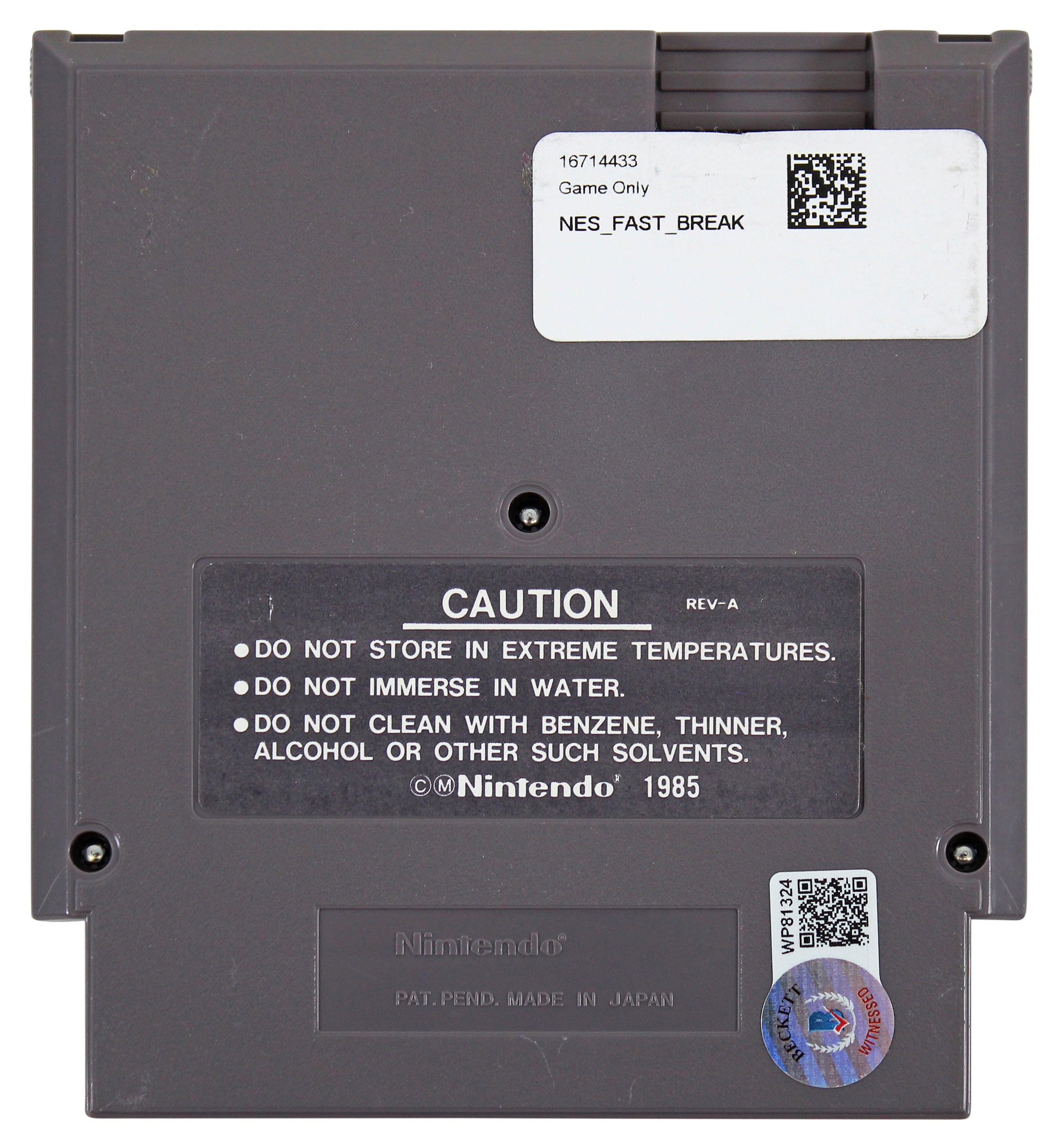 Magic Johnson Signed Nintendo Fast Break Video Game Cartridge BAS Witnessed