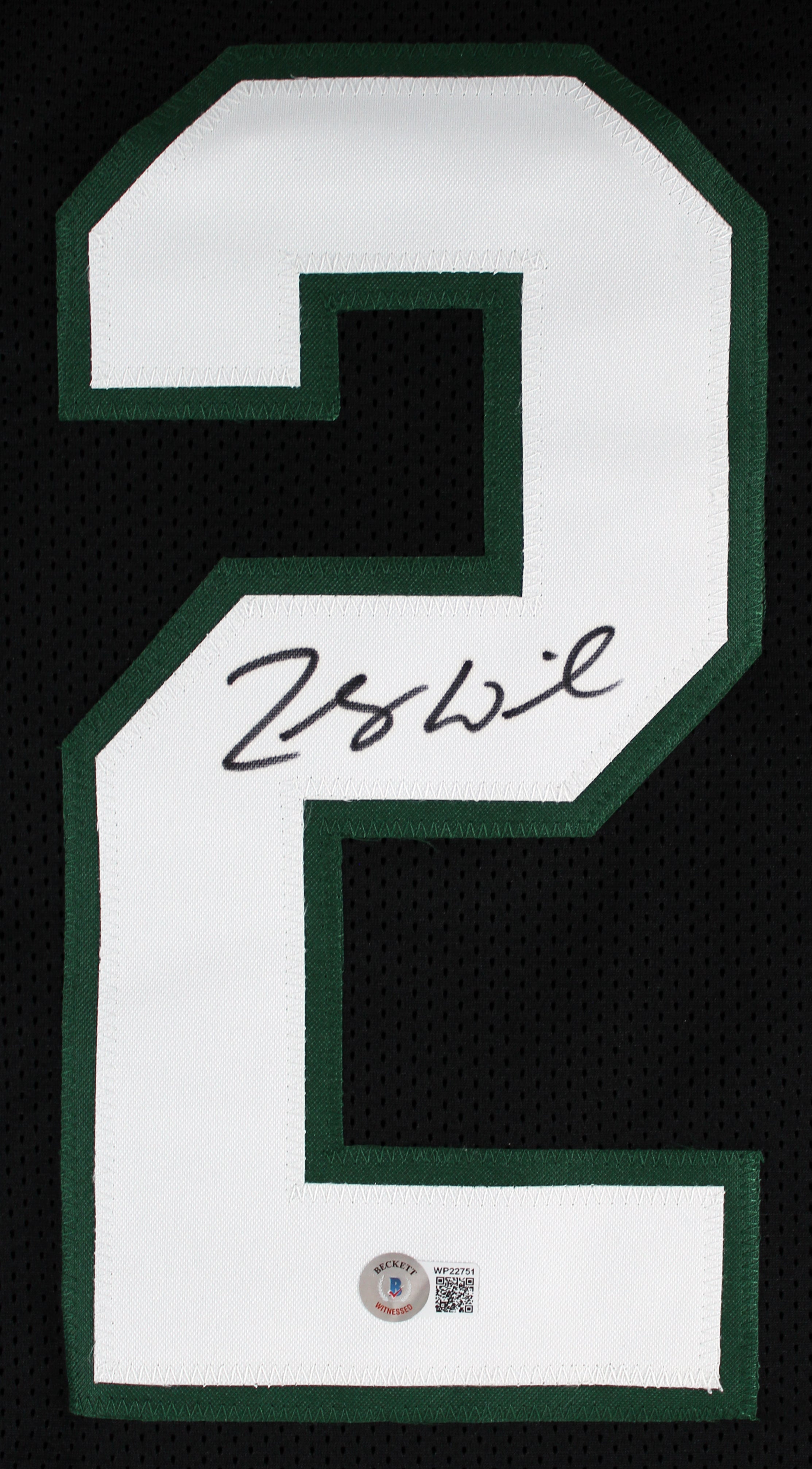 Zach Wilson Authentic Signed Black Pro Style Framed Jersey BAS Witnessed