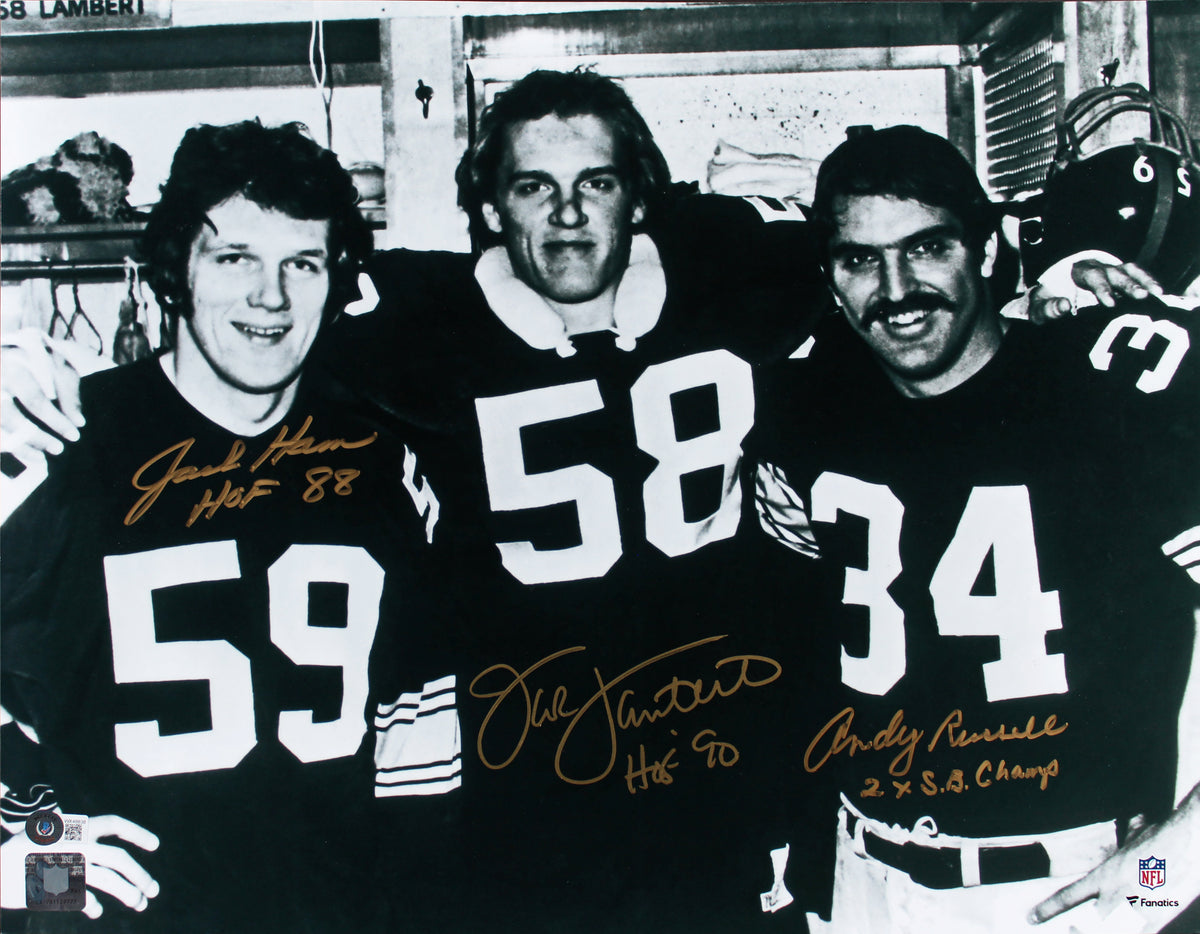 Steelers LB's (3) Lambert, Ham & Russell Signed 16x20 Photo BAS Witnessed
