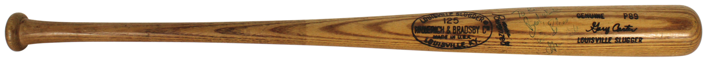 Expos Gary Carter Signed 1977-79 Game Used H&B LS Bat GU Graded 9! PSA #1B09195