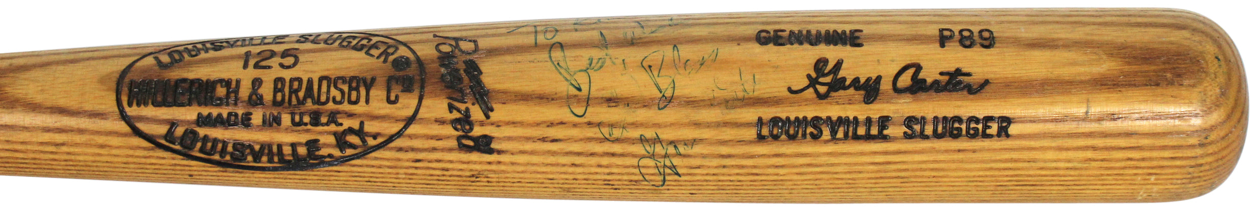 Expos Gary Carter Signed 1977-79 Game Used H&B LS Bat GU Graded 9! PSA #1B09195