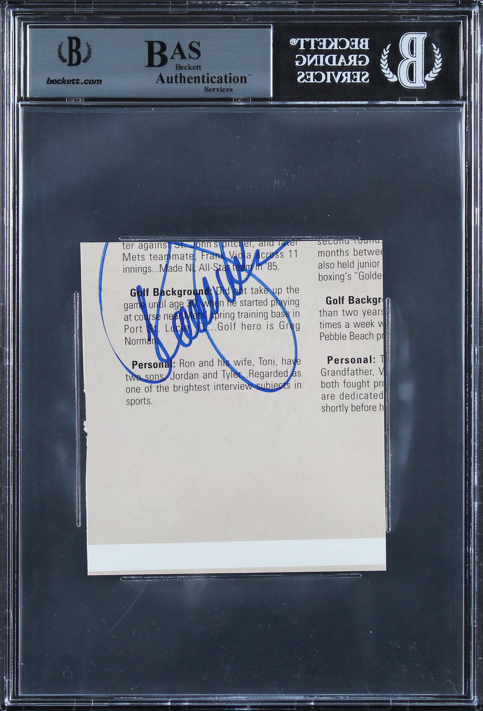 Broncos John Elway Authentic Signed 3.75x4.25 Cut Signature BAS Slabbed