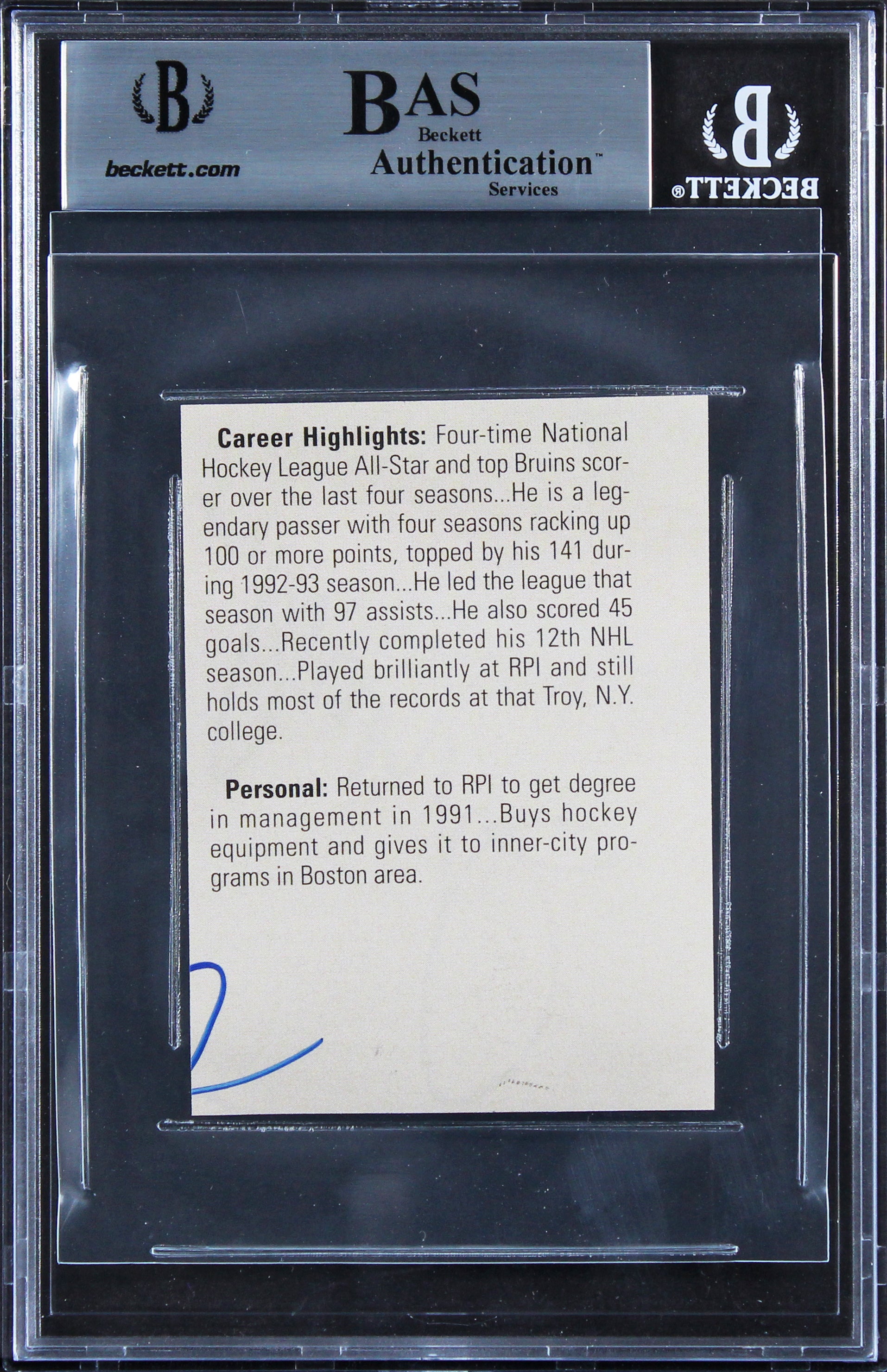 Reds Joe Morgan Authentic Signed 2.75x3.75 Cut Signature BAS Slabbed